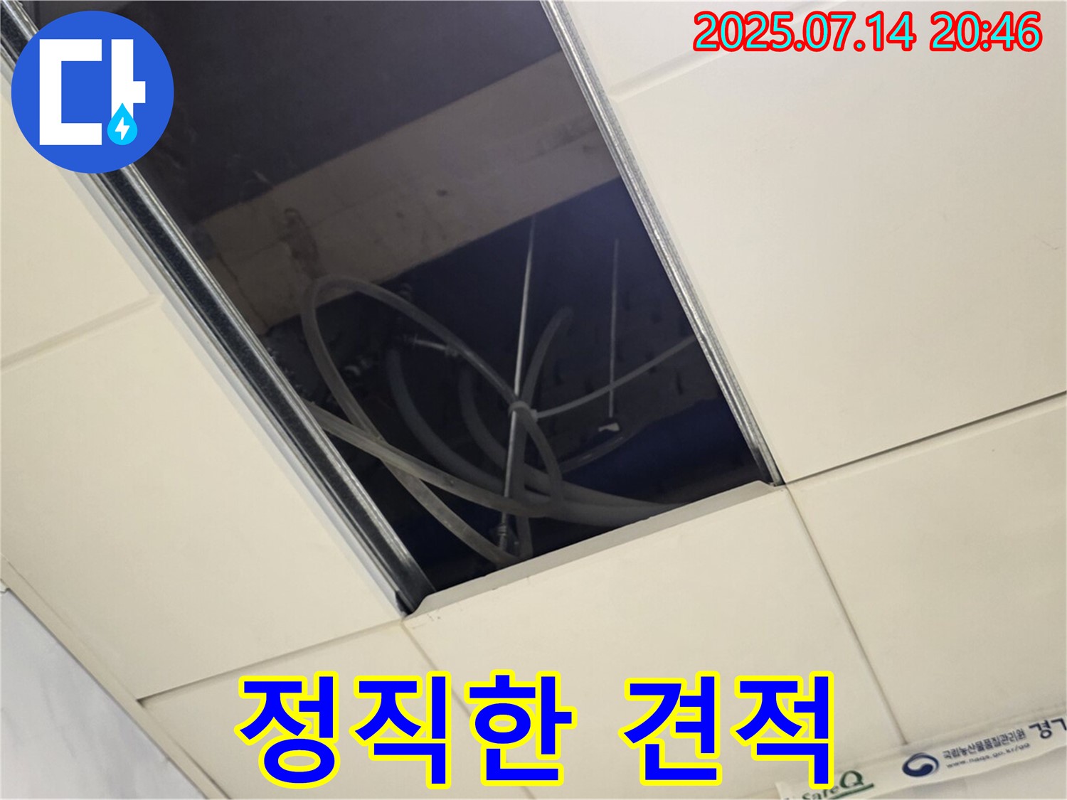 다산 천장 배관 누수 현장 - 정직한 견적 제공