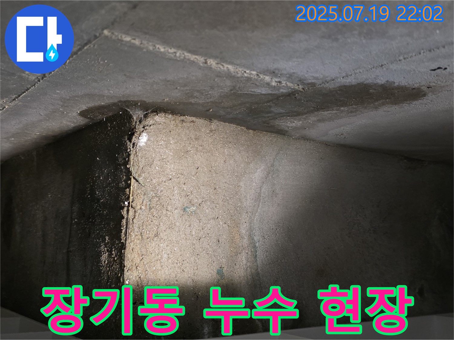김포 장기동 누수 현장 - 천장 누수 발생 지점 상세 촬영