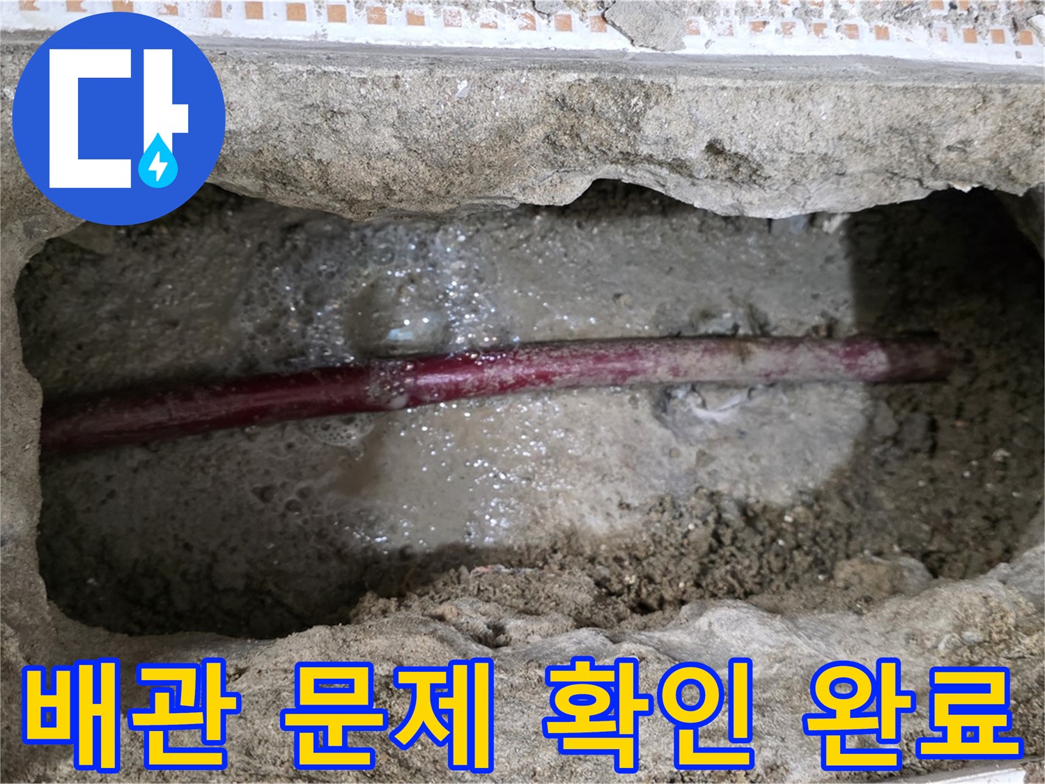 상계동 삼성아파트 누수 현장 - 굴착 후 배관 문제 완벽 확인