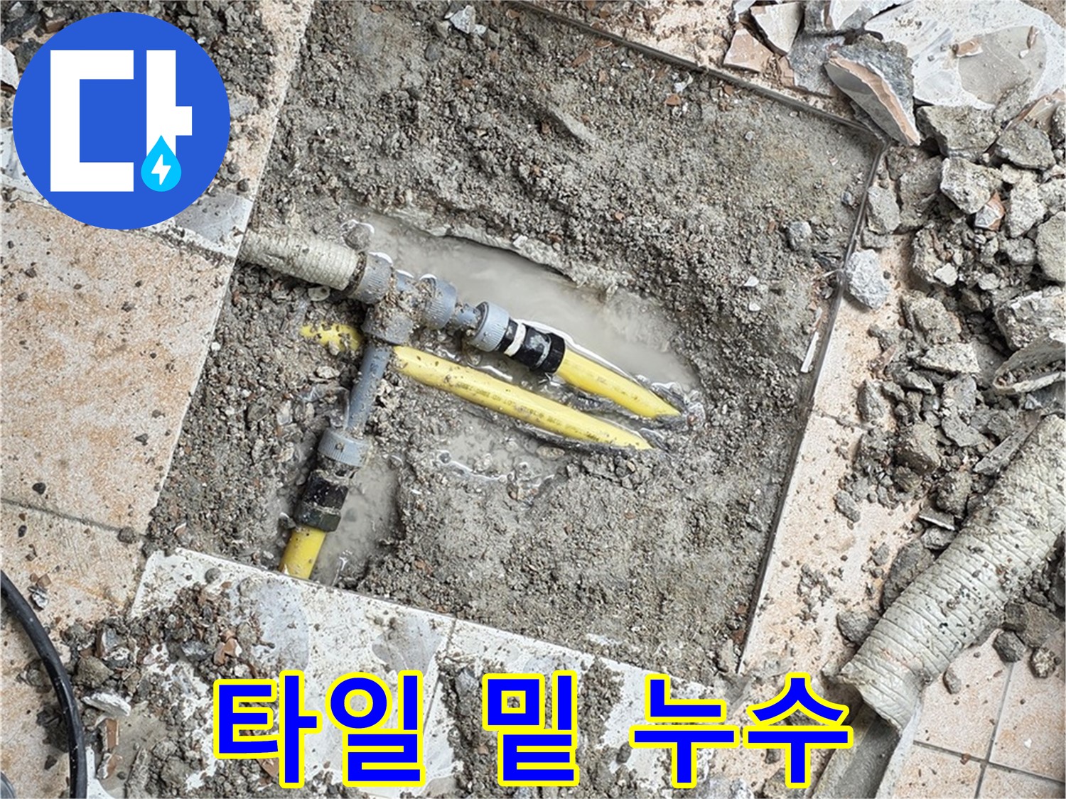 길음동 누수 - 깨진 타일 아래 숨어있던 누수 발견