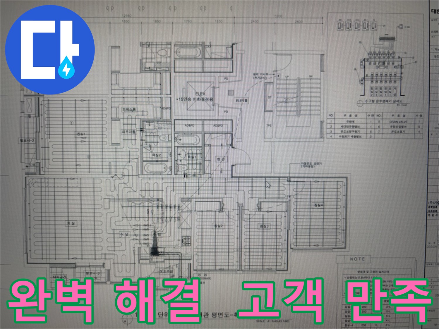 분당구 운중동 산운로 누수 - 완벽한 누수 해결, 고객님의 만족을 최우선