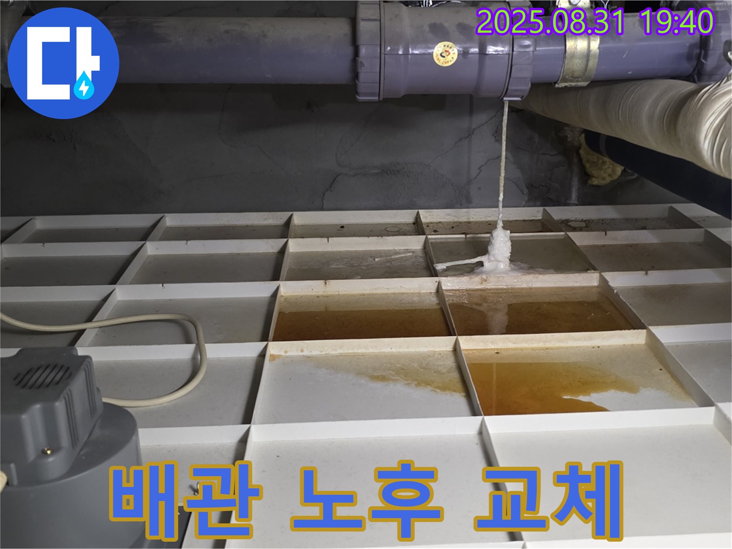분당구 산운로 건물 누수 - 배관 노후화, 배관 교체로 누수 해결