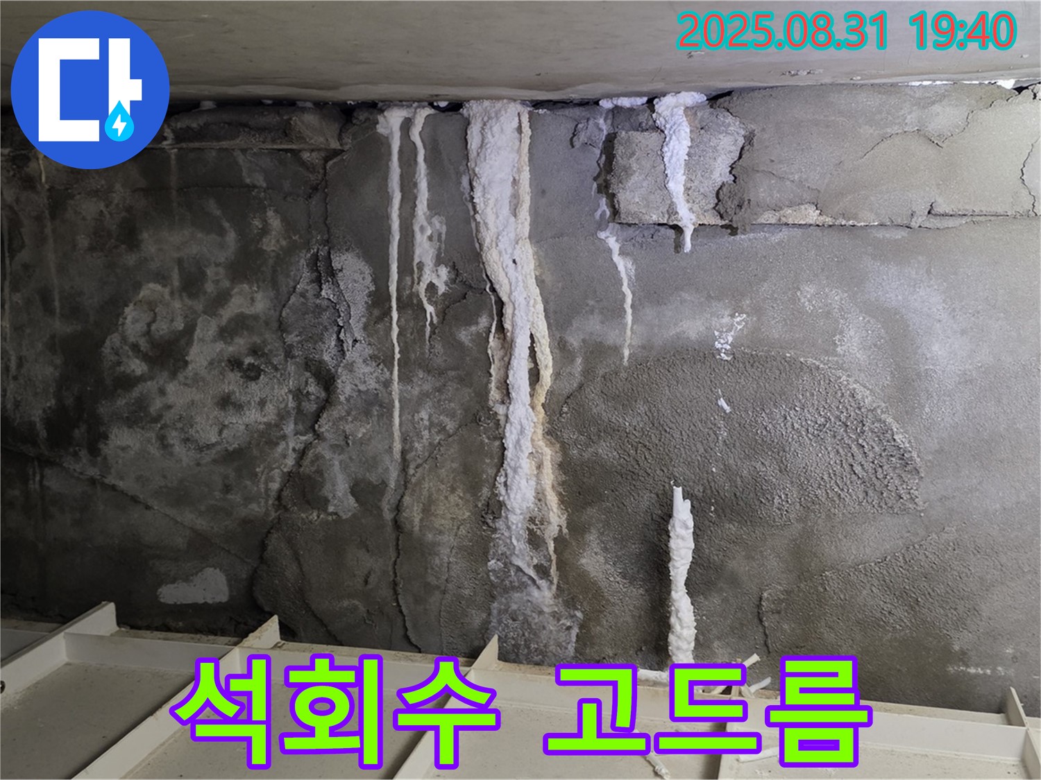 분당구 정자동 아파트 지하 주차장 누수 - 석회수 고드름과 콘크리트 부식, 건물 안전 위협