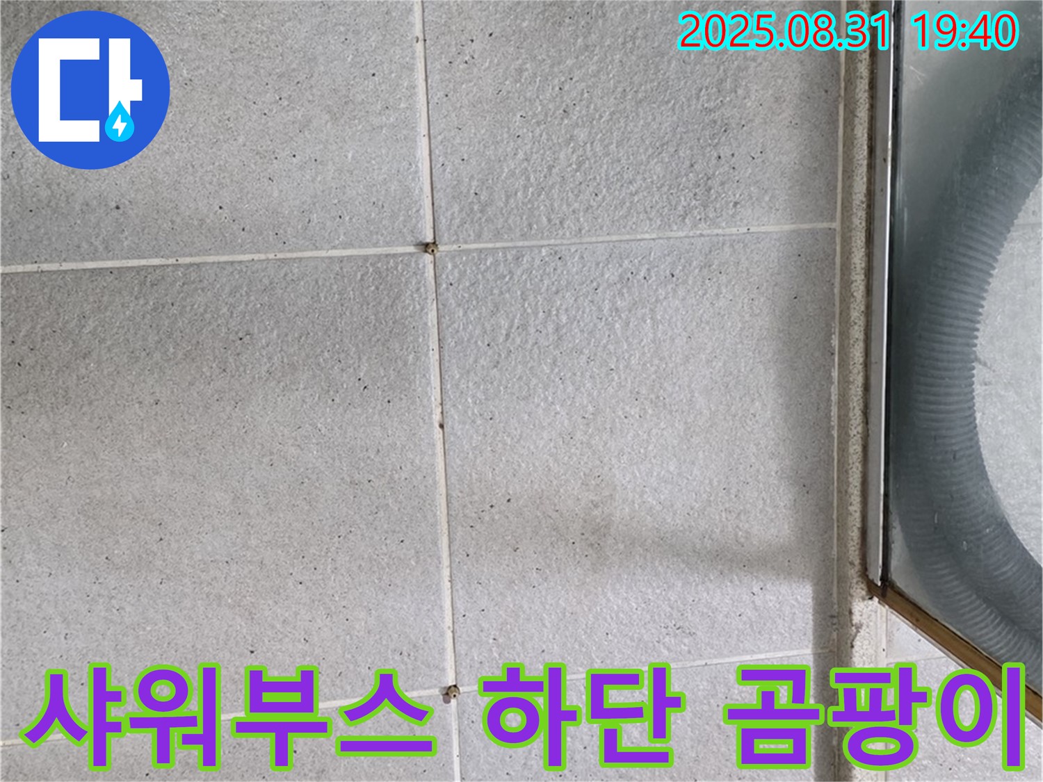 샤워부스 하단 곰팡이 - 누수 신호일 수 있으니 주의!