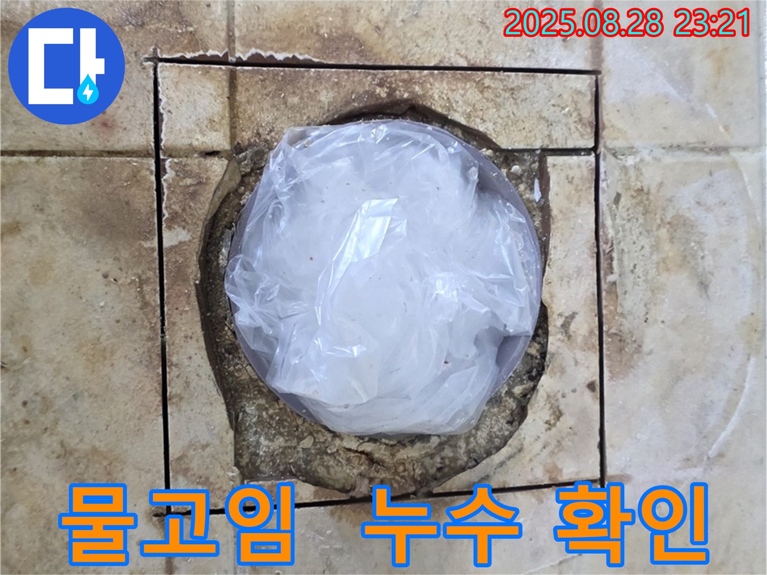 묵동 욕실 - 하수구 주변 물고임 - 누수 확인