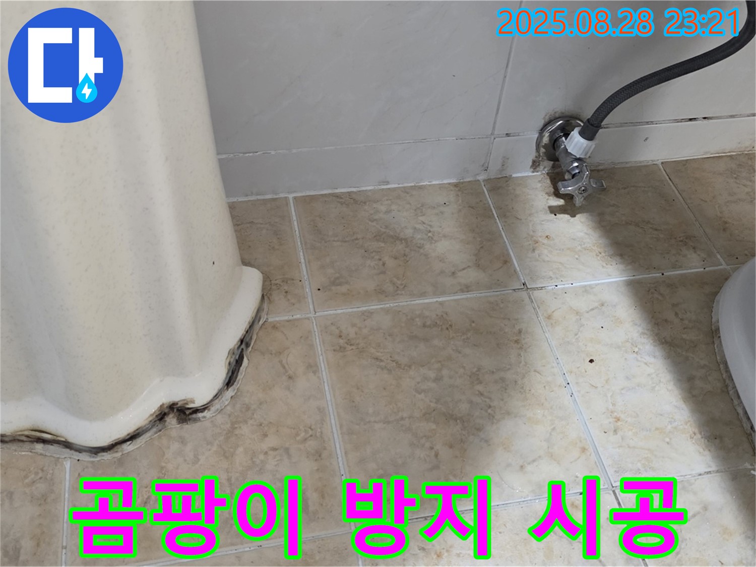 세면대 하부 누수 - 곰팡이 제거 및 곰팡이 방지 실리콘으로 꼼꼼하게 시공!