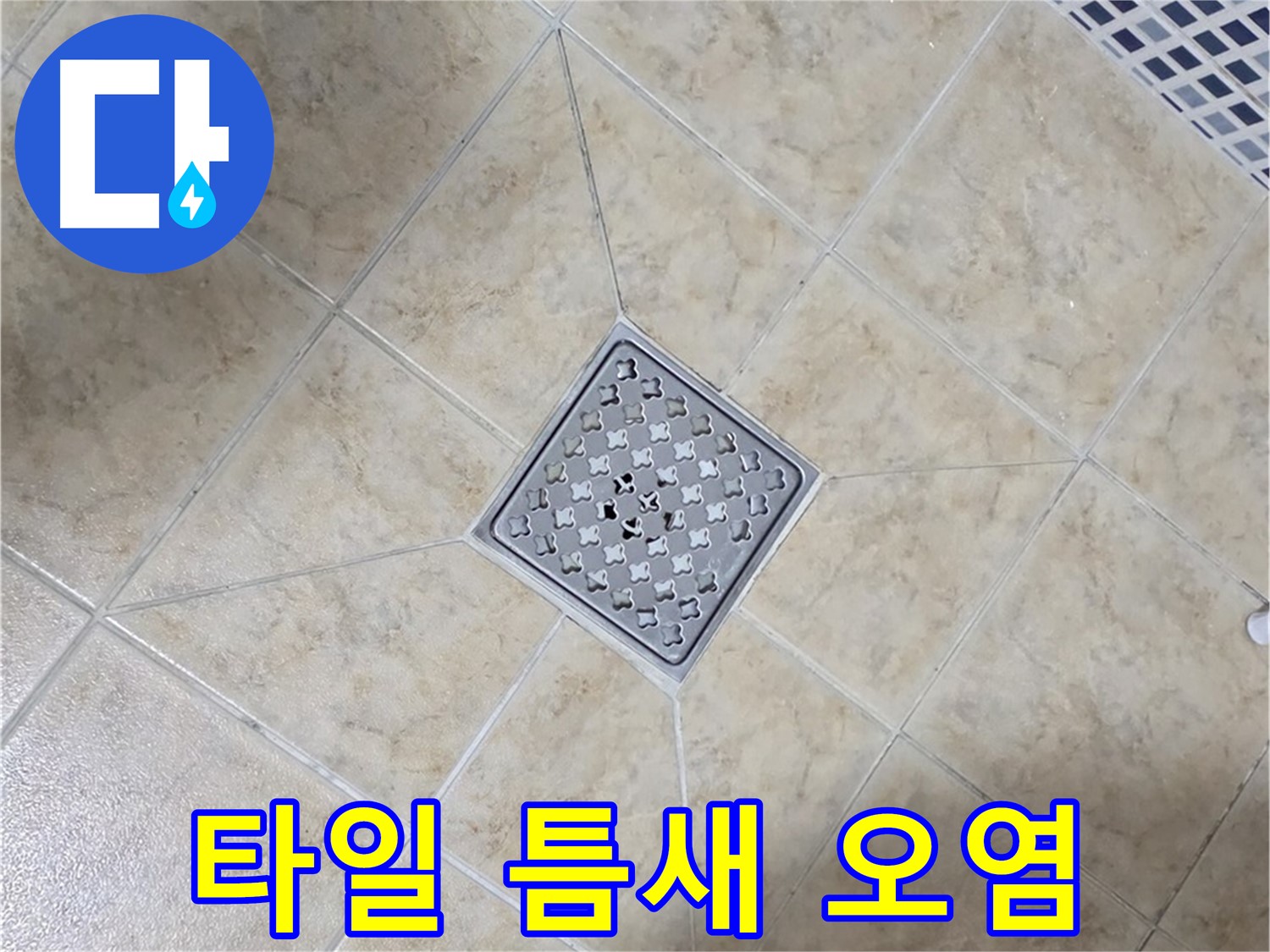 타일 틈새 오염 - 스팀 청소 후 코팅