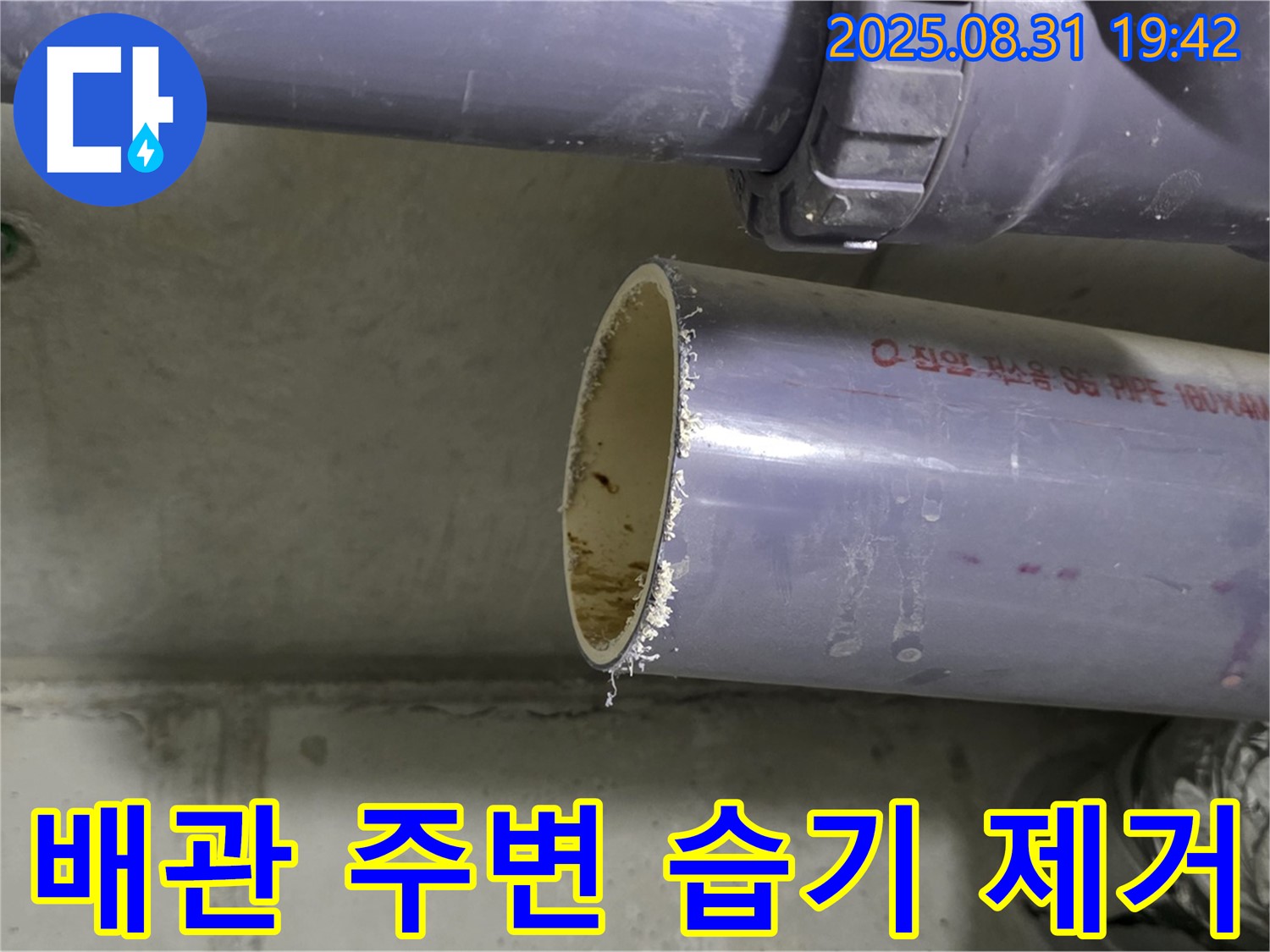 배관 주변 습기 제거 작업 - 쾌적한 환경 조성을 위한 필수 과정