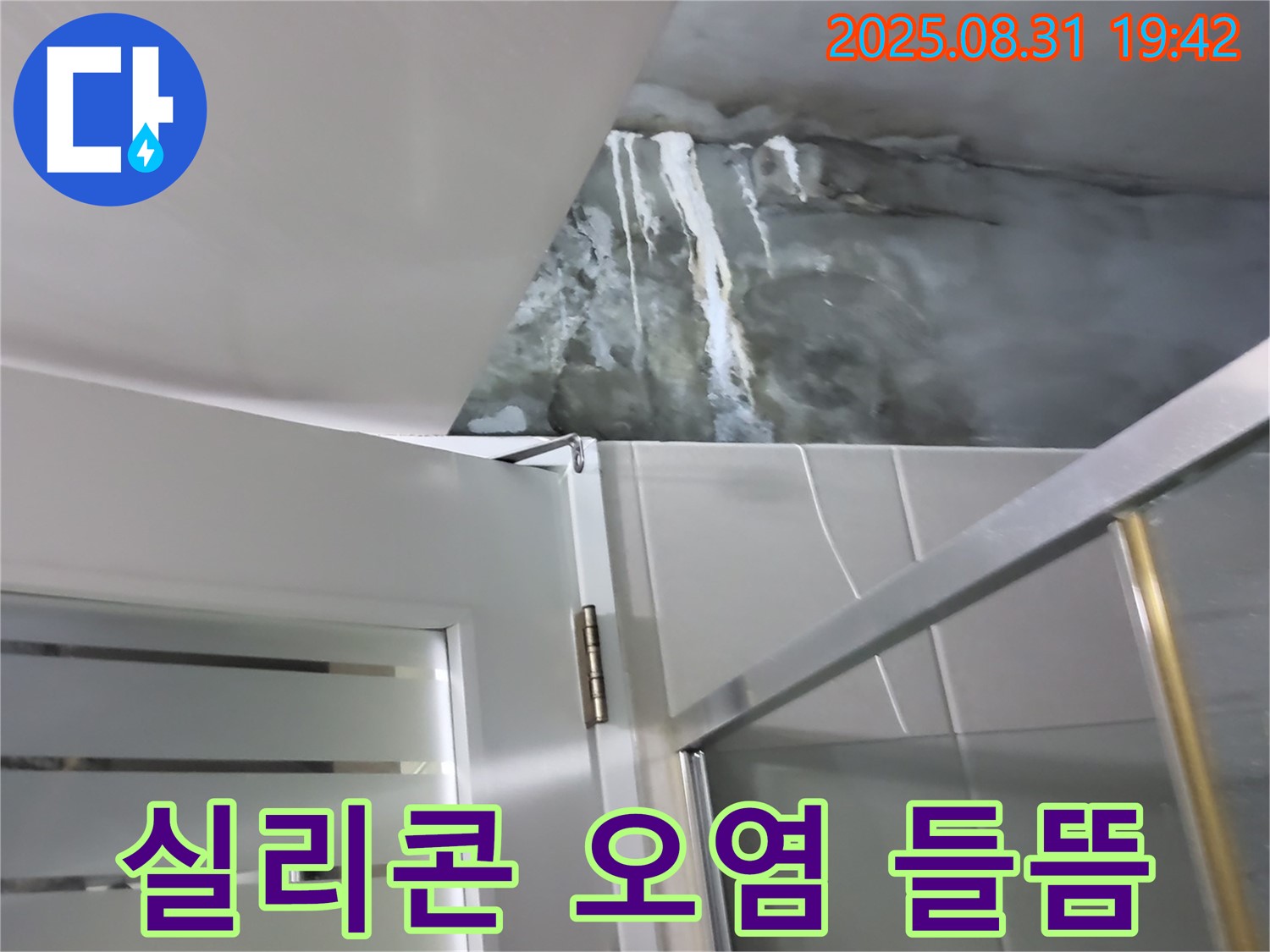 분당 운중동 - 샤워부스 벽면 실리콘 오염 및 들뜸 - 곰팡이 제거 후 재시공!