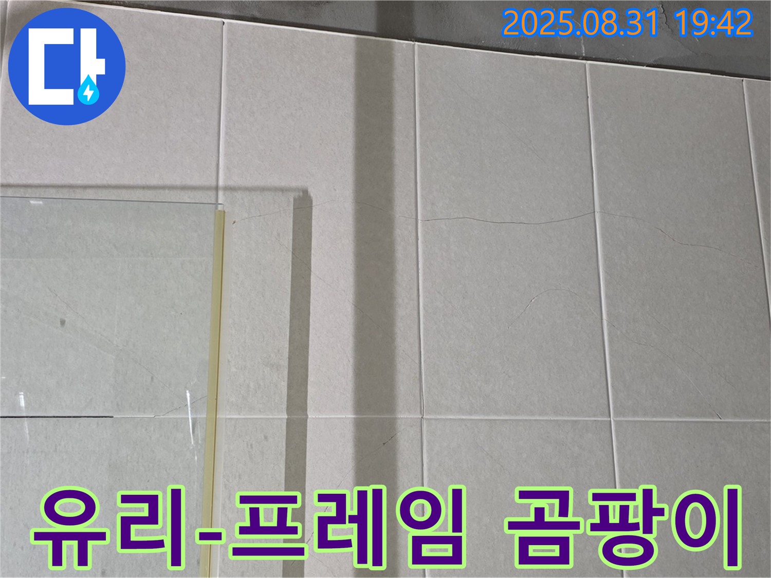 샤워부스 유리와 프레임 사이 곰팡이 - 습한 환경은 누수의 신호!