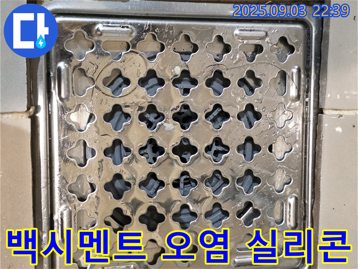 용산구 용산동2가 상가 욕실 - 백시멘트 오염과 실리콘 손상으로 인해 누수 발생