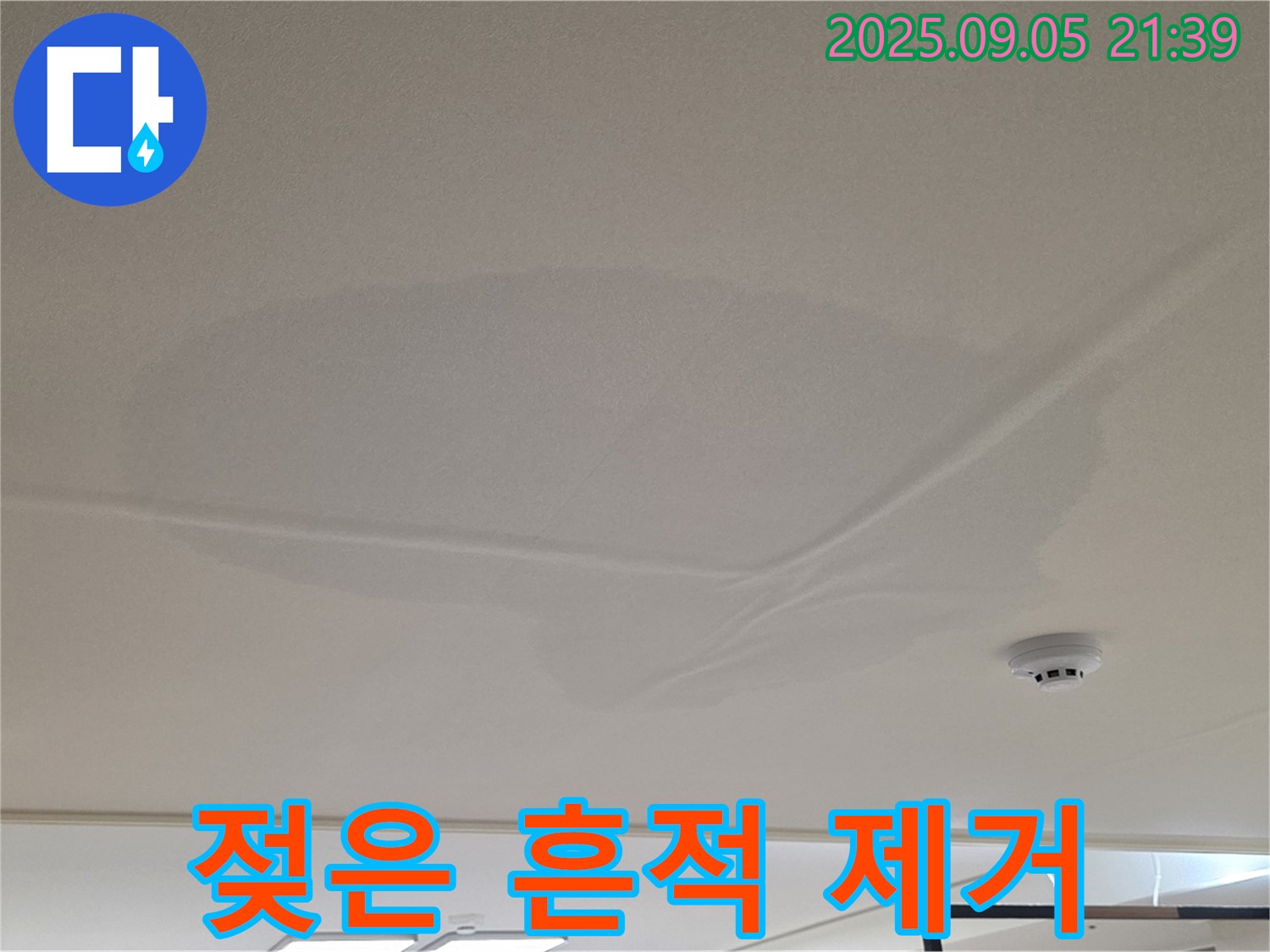 사가정 아파트 누수 - 윗집 천장 젖은 흔적 제거, 깨끗한 천장