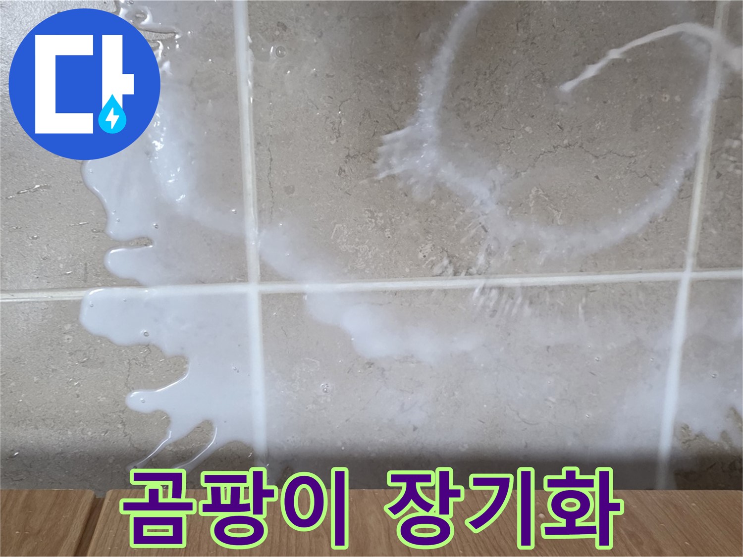 싱크대 세탁세제통 주변 - 곰팡이 발생 - 누수 장기화
