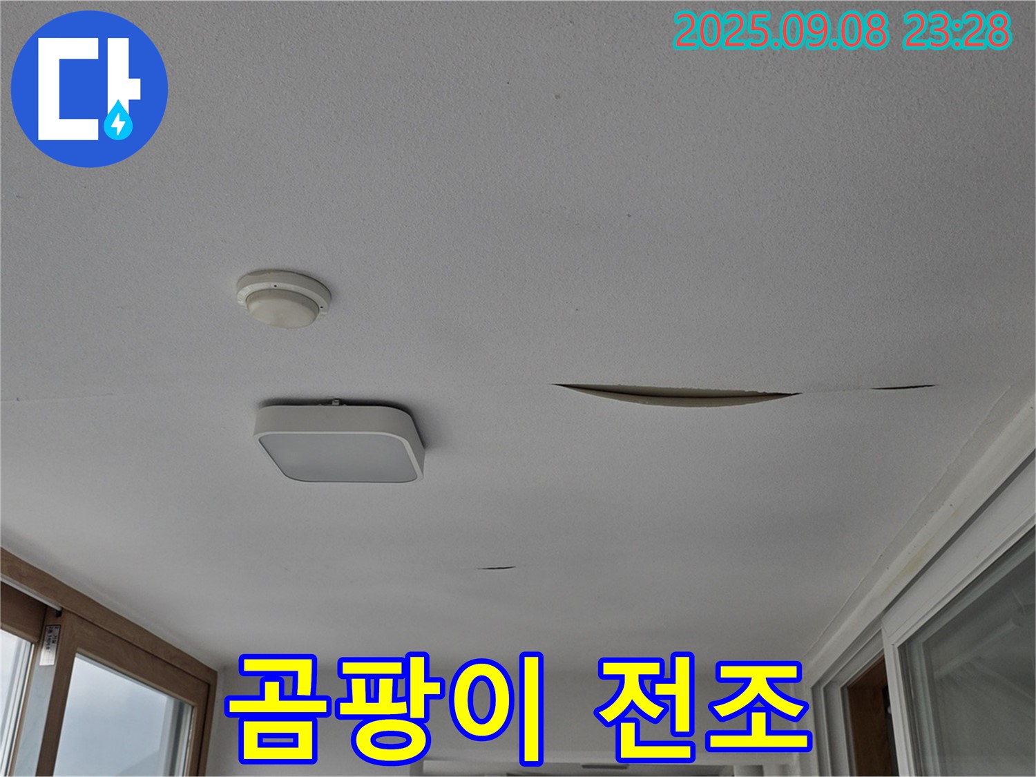 일동 아파트 - 천장 변색 - 곰팡이 발생 전조 증상 의심