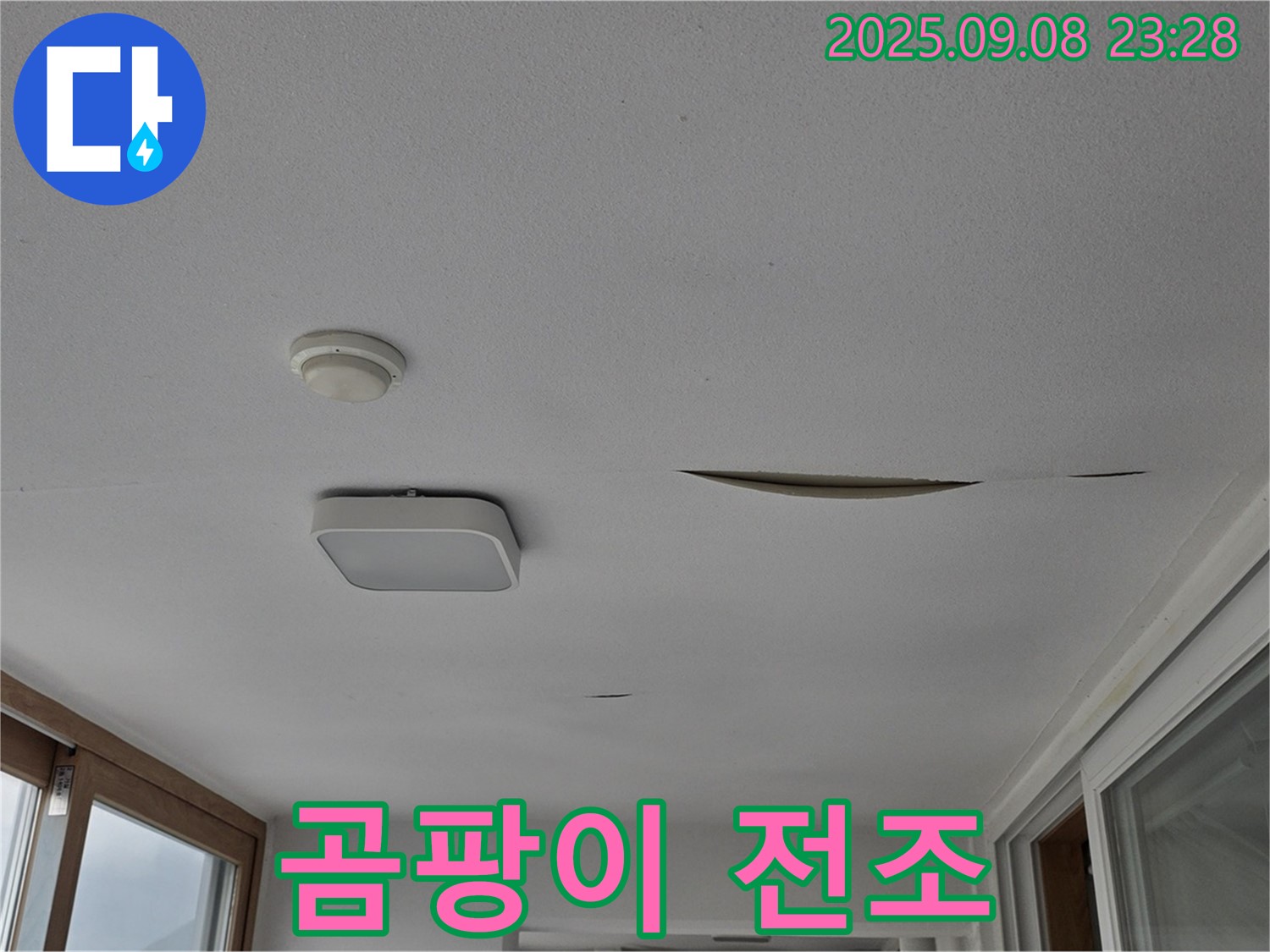 일동 아파트 - 천장 변색 - 곰팡이 발생 전조 증상 의심