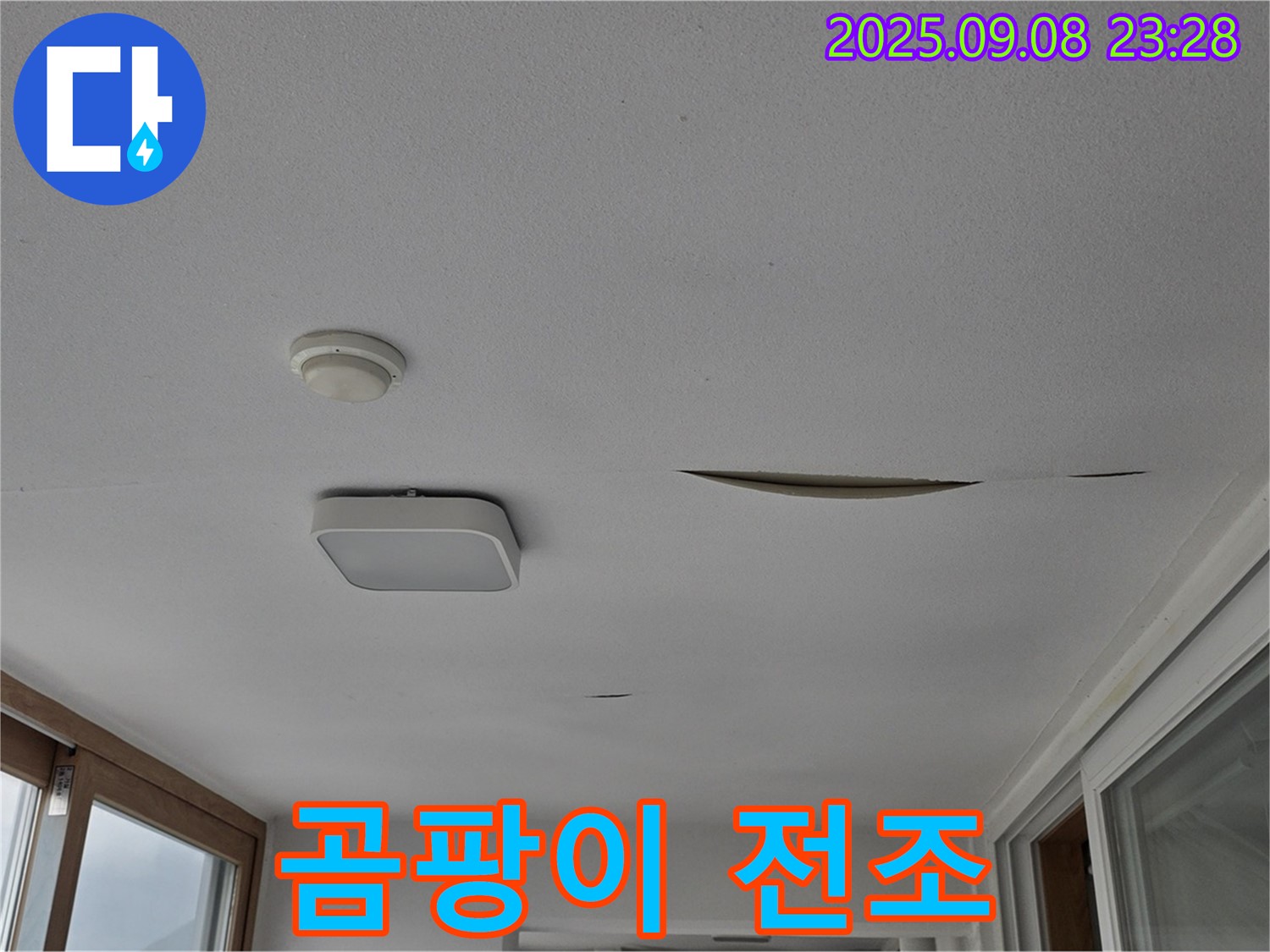 일동 아파트 - 천장 변색 - 곰팡이 발생 전조 증상 의심