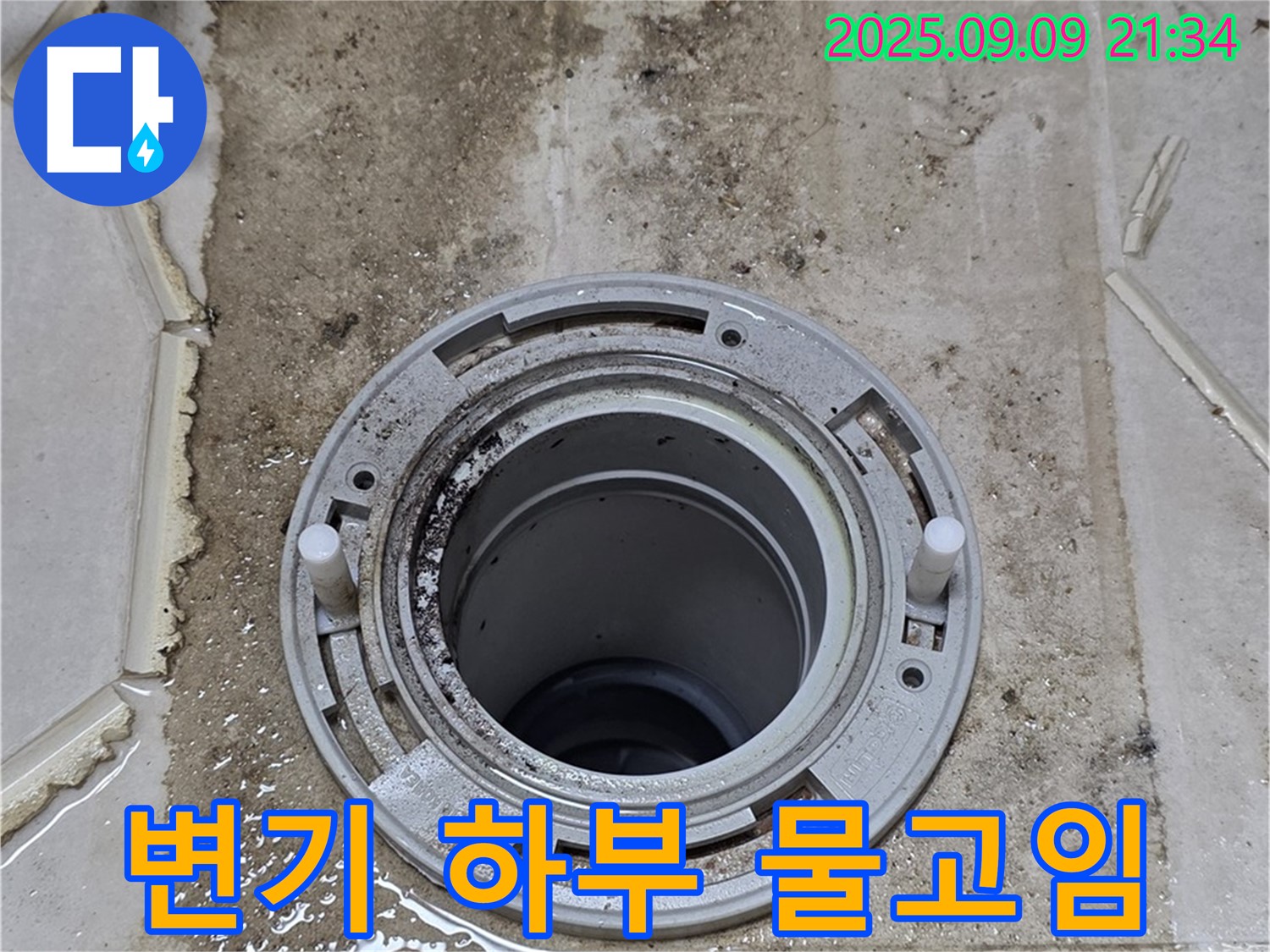 변기 하부 물고임 - 변기 하부에 고인 물