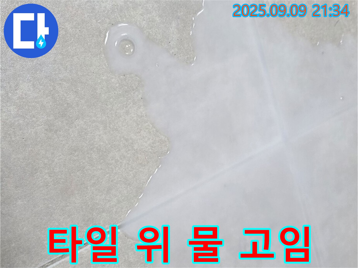양주 옥정 율정마을 아파트 타일 위 물 고임 - 합리 견적, 투명 시공