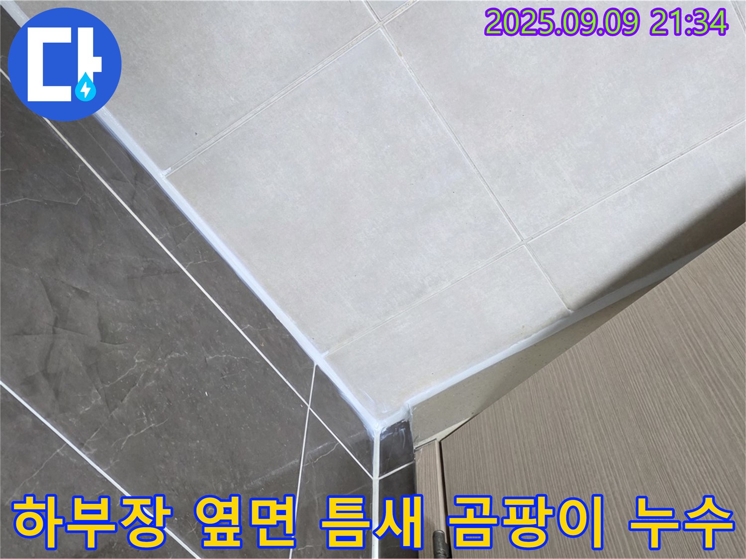 옥정동 율정마을 아파트 욕실 하부장 옆면 틈새 실리콘 곰팡이 - 깨끗하게 제거 후 재시공