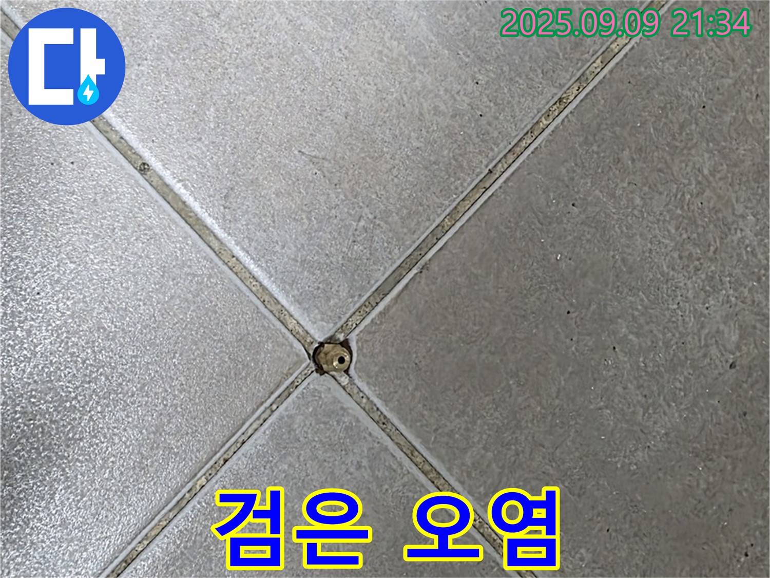 타일 틈새 누수 - 검은 오염