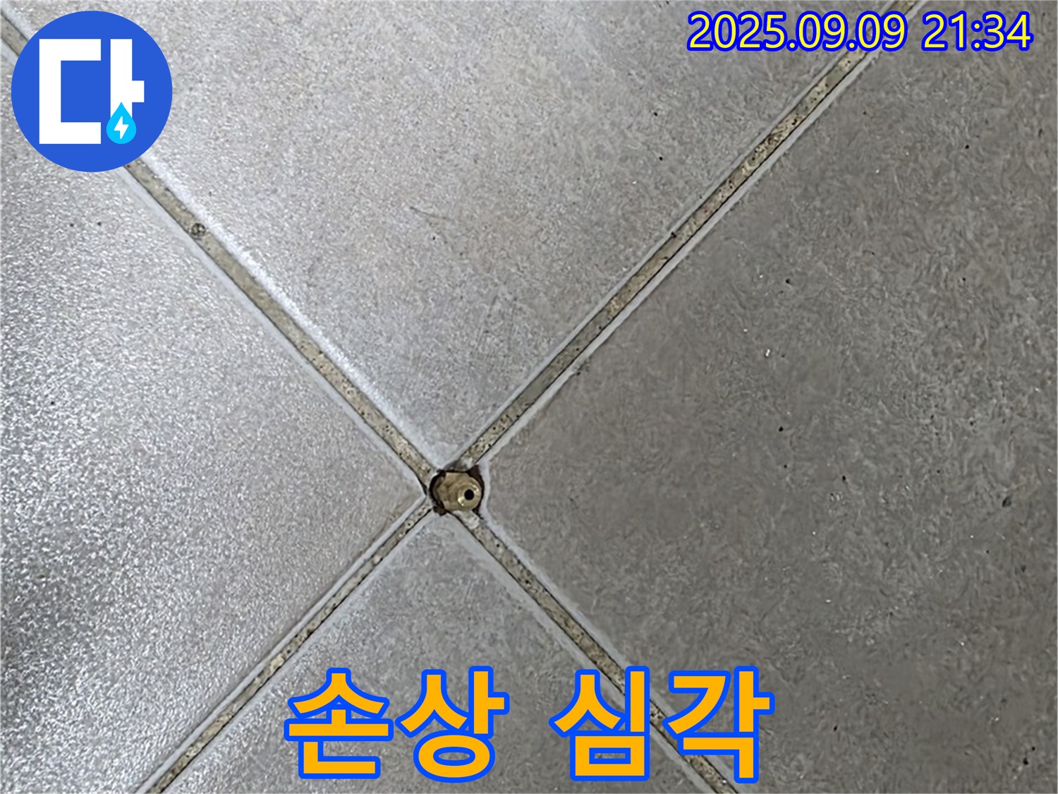 타일 틈새 누수 - 손상