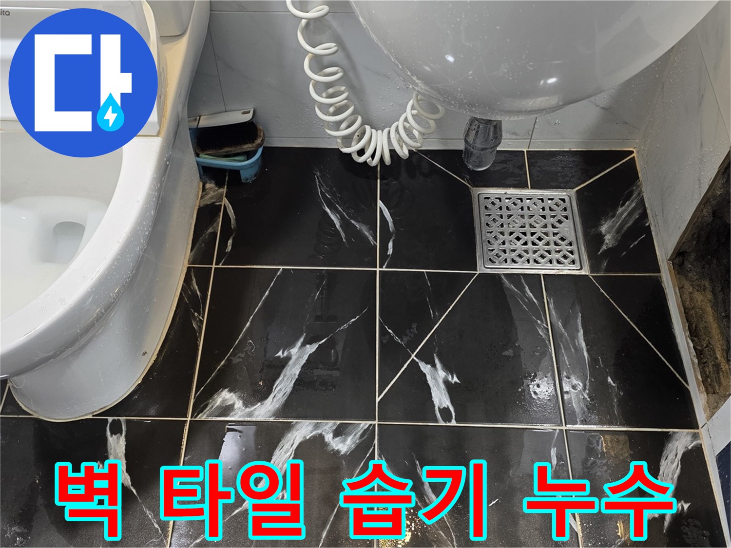 중계동 현대5차 욕실 벽 타일 습기 - 누수 가능성 매우 높음
