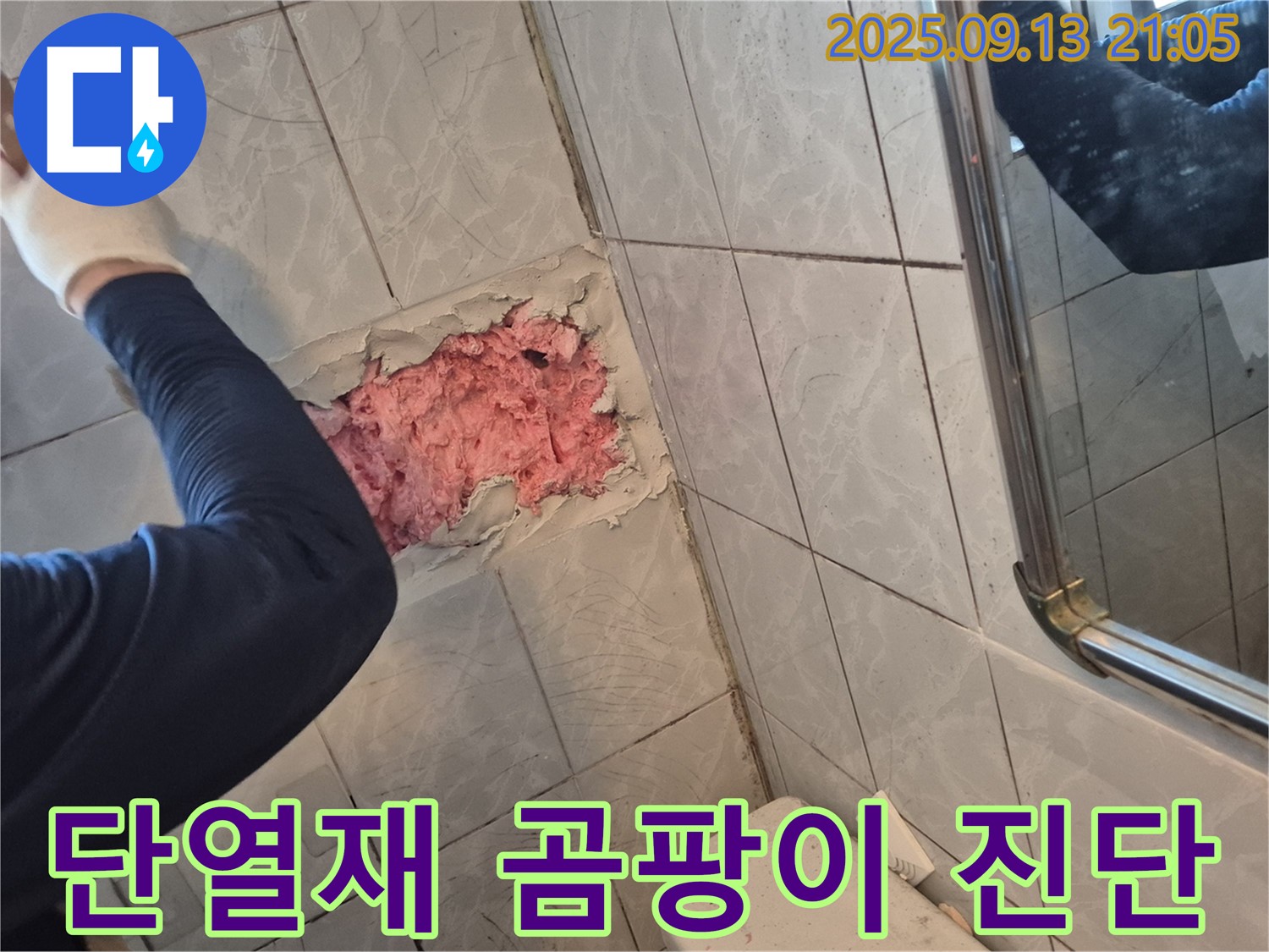 타일 속 곰팡이 - 핑크 단열재까지?! 누수 진단!