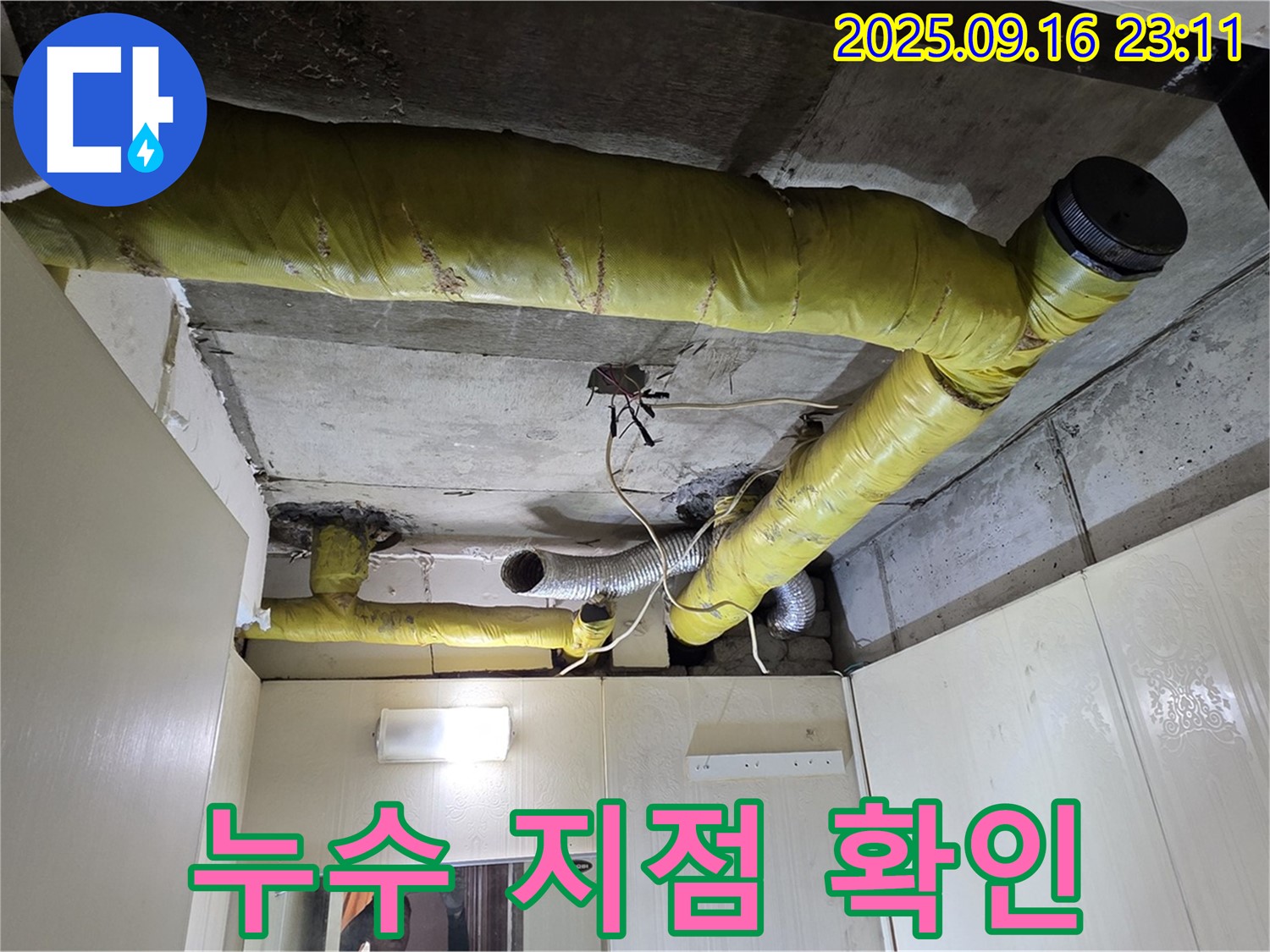 누수 탐지 장비로 누수 지점 확인 - 신사동 아파트
