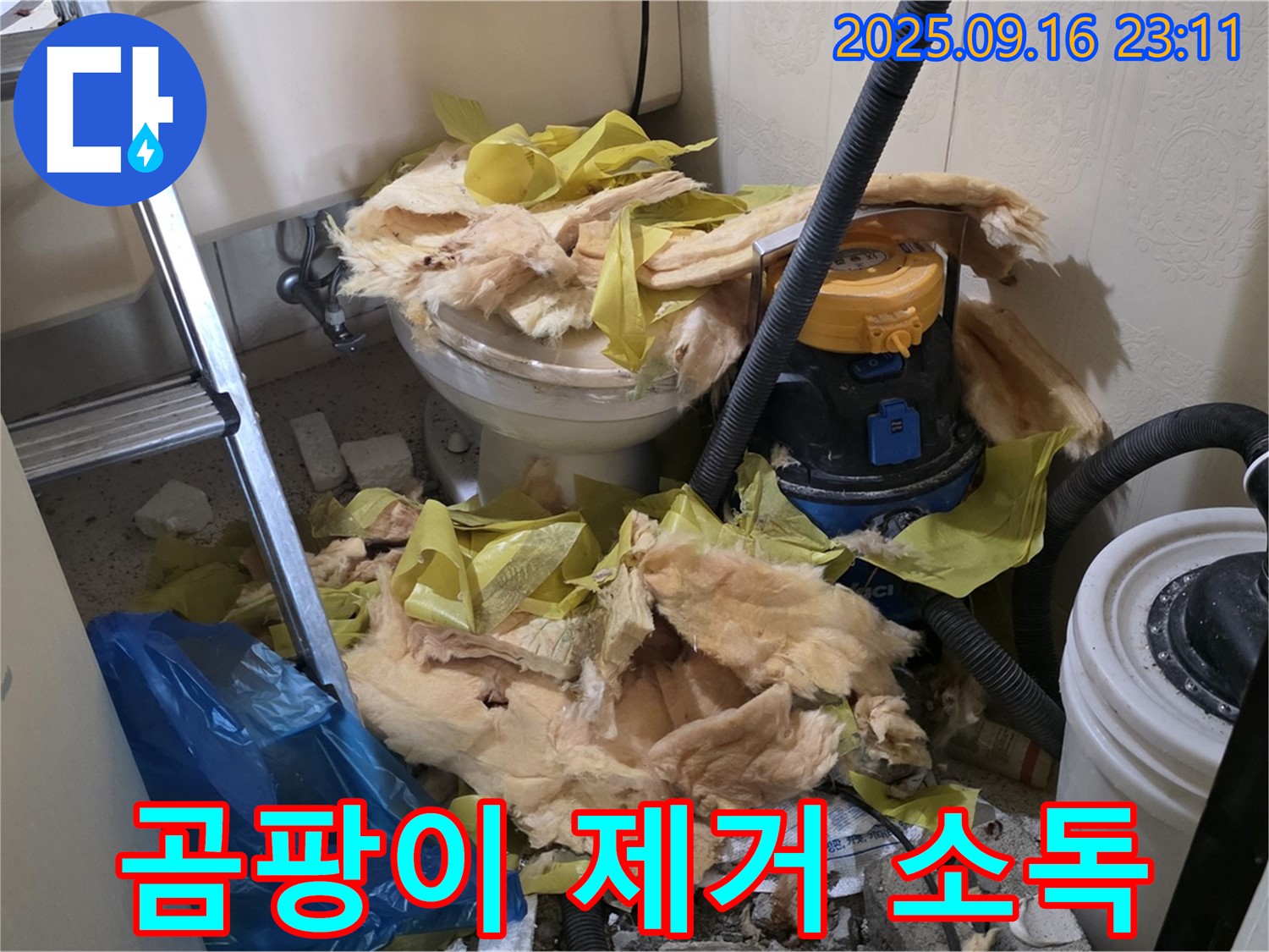 새절역 현대아파트 누수 - 천장 속 곰팡이 제거 및 소독 작업 진행