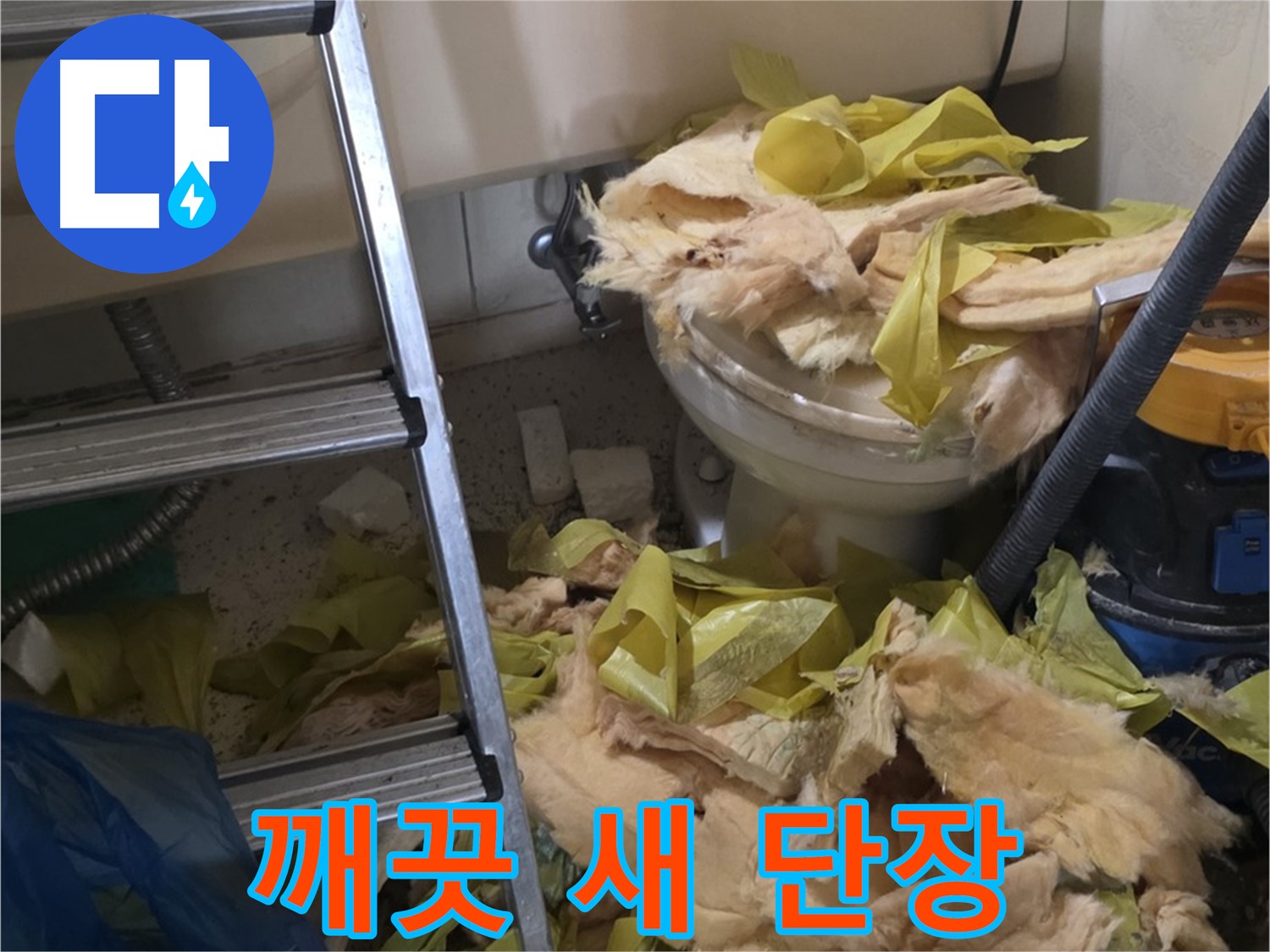 은평구 누수 현장 - 곰팡이 핀 낡은 보온재 청소 후 새 단장