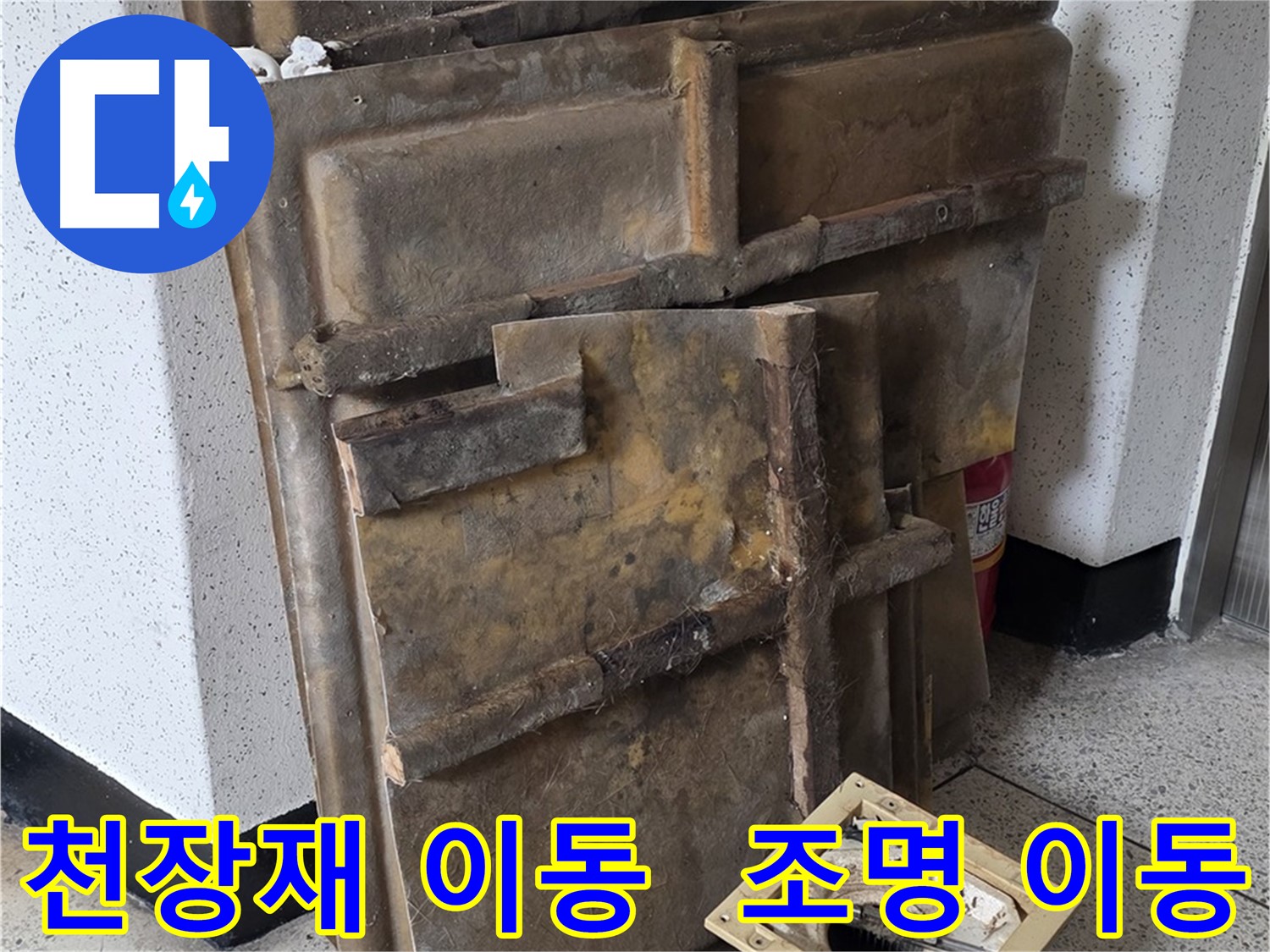 천장재와 조명 안전한 곳으로 이동 완료