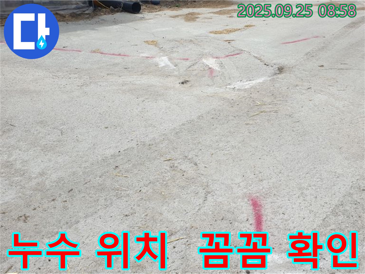 양주시 백석읍 복지리 누수 - 누수 위치 꼼꼼하게 확인 중