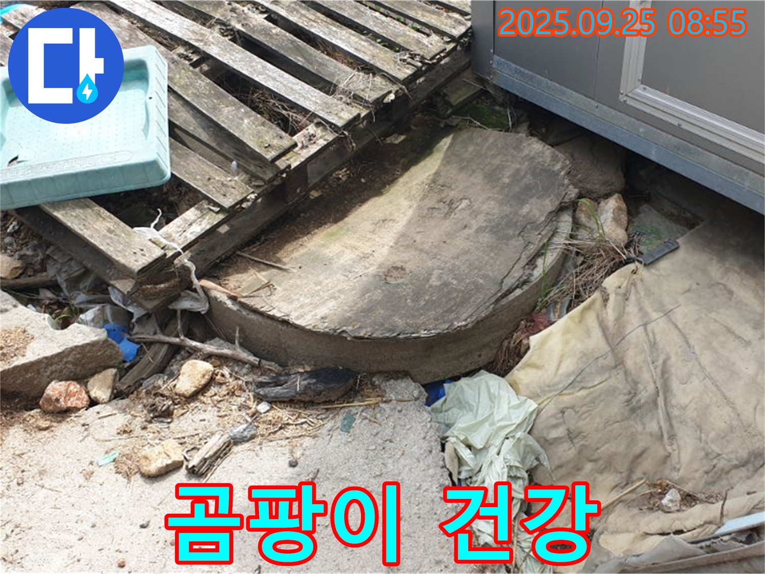양주시 백석읍 복지리 누수 - 폐자재 주변 곰팡이 호흡기 위협
