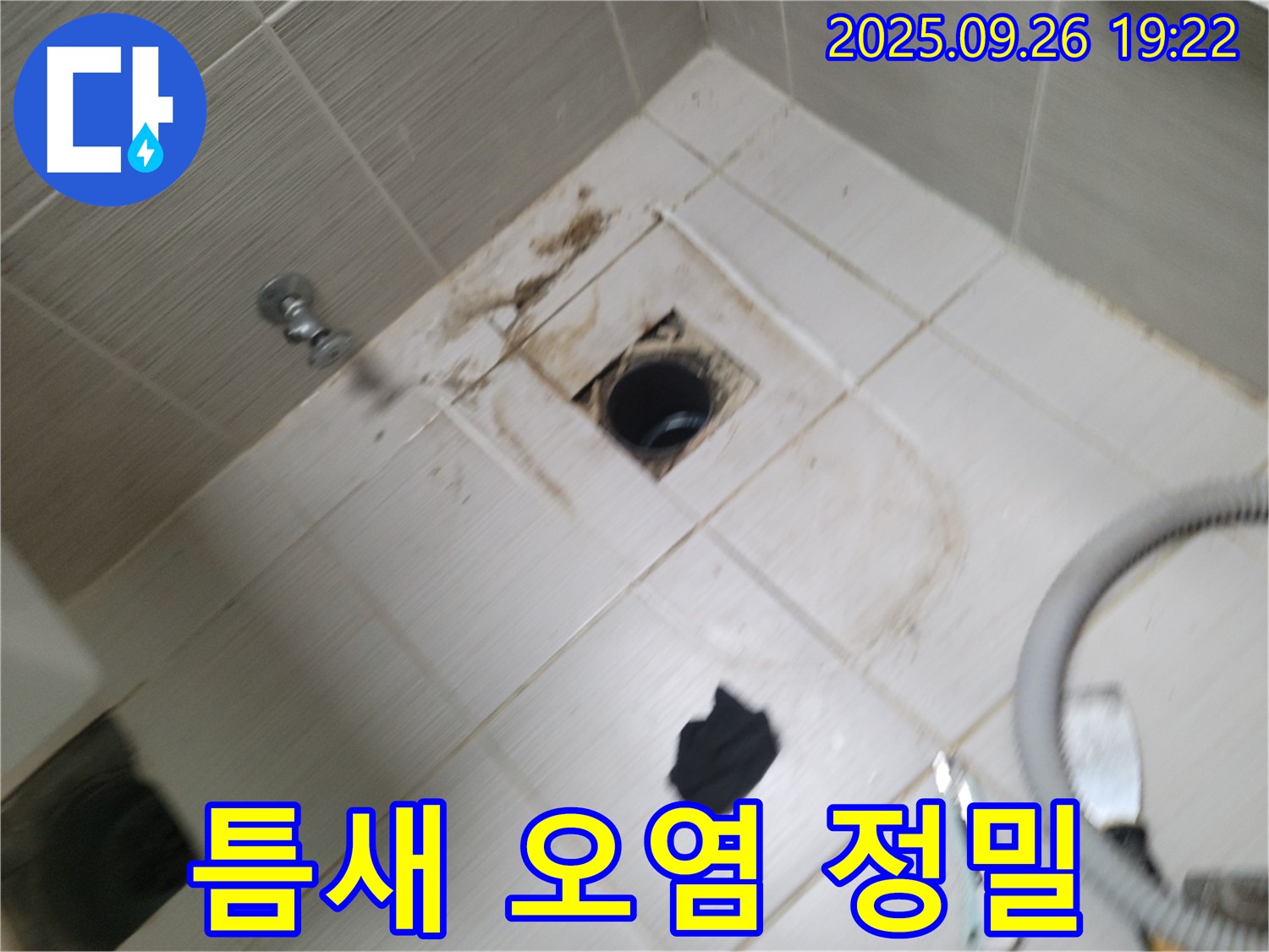 동두천 욕실 누수 - 배수구 주변 타일 틈새 오염, 누수 신호 여부 정밀하게 점검