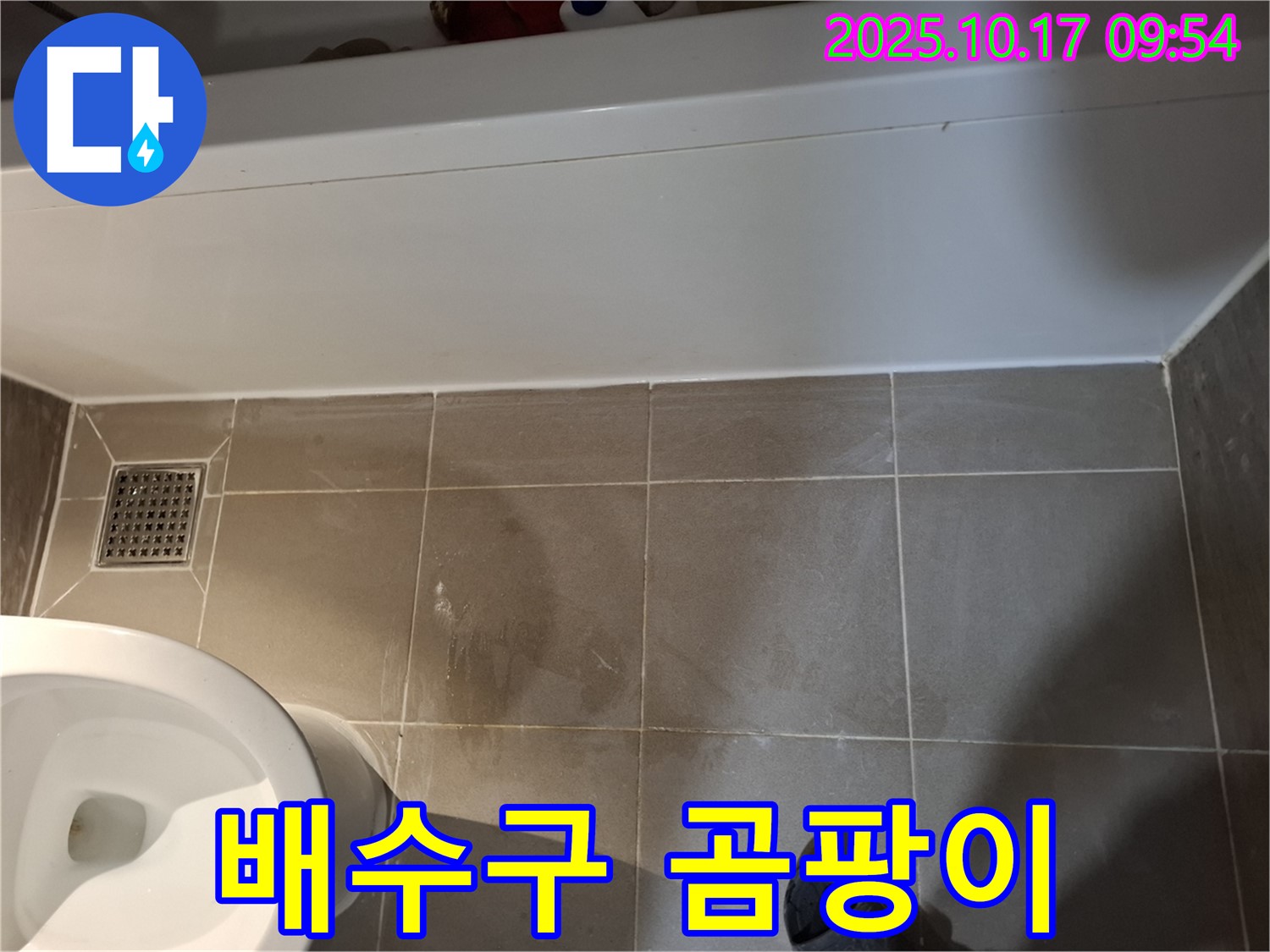 분당 봇들마을 - 욕조 배수구 주변 물때 및 곰팡이 발생