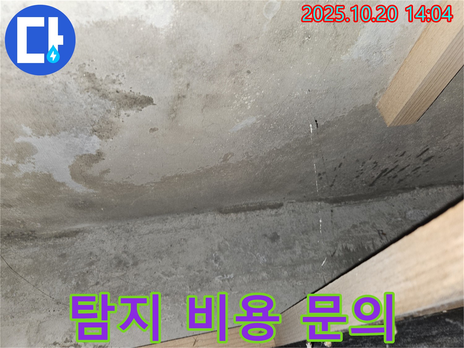 콘크리트 천장 누수 - 탐지 비용 문의