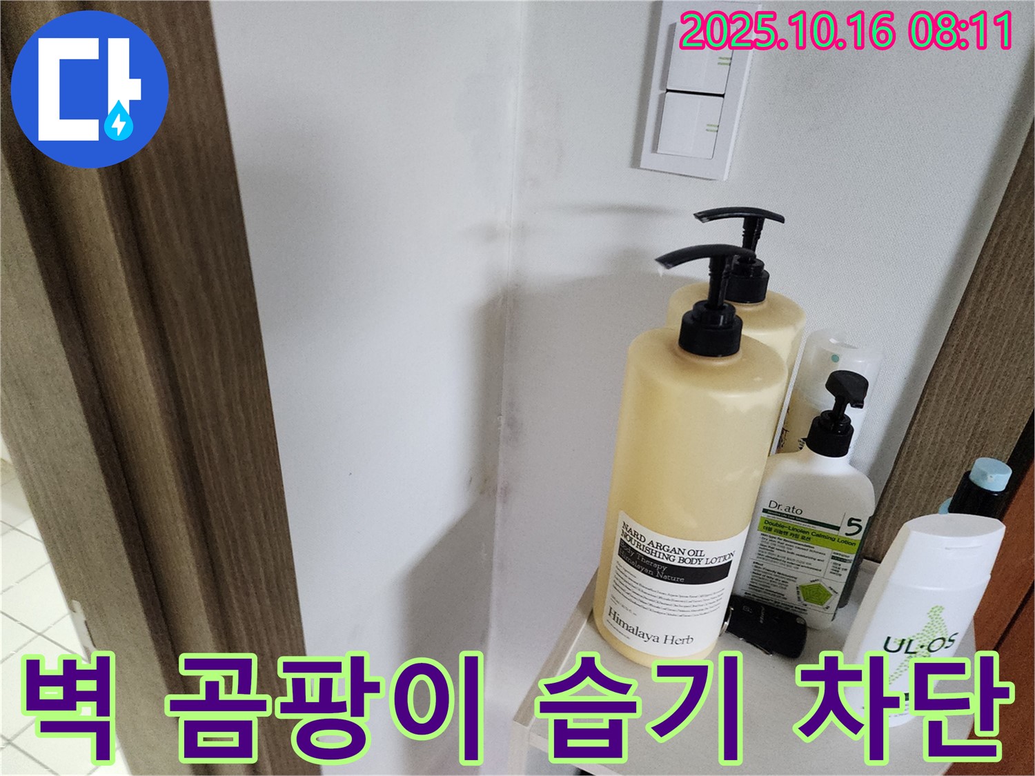 양주 남면 경신리 욕실 - 벽 곰팡이 - 곰팡이 제거와 함께 완벽한 습기 차단