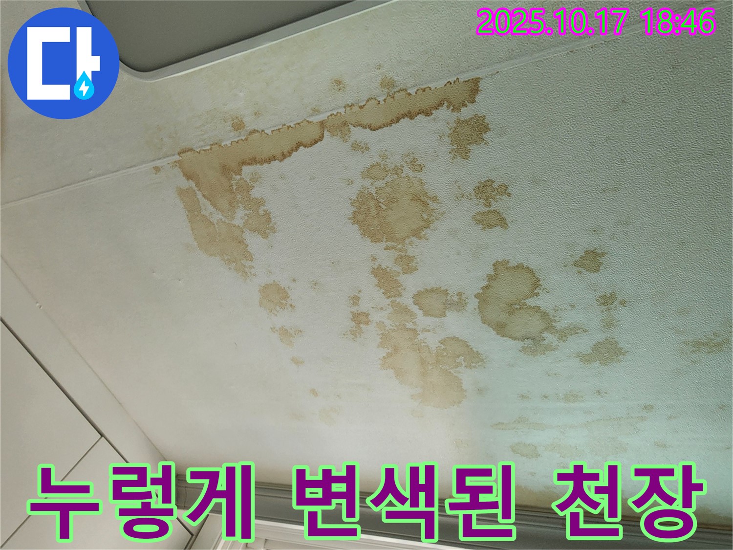 양주시 남면 상수리 - 누렇게 변색된 천장 - 습기와의 전쟁