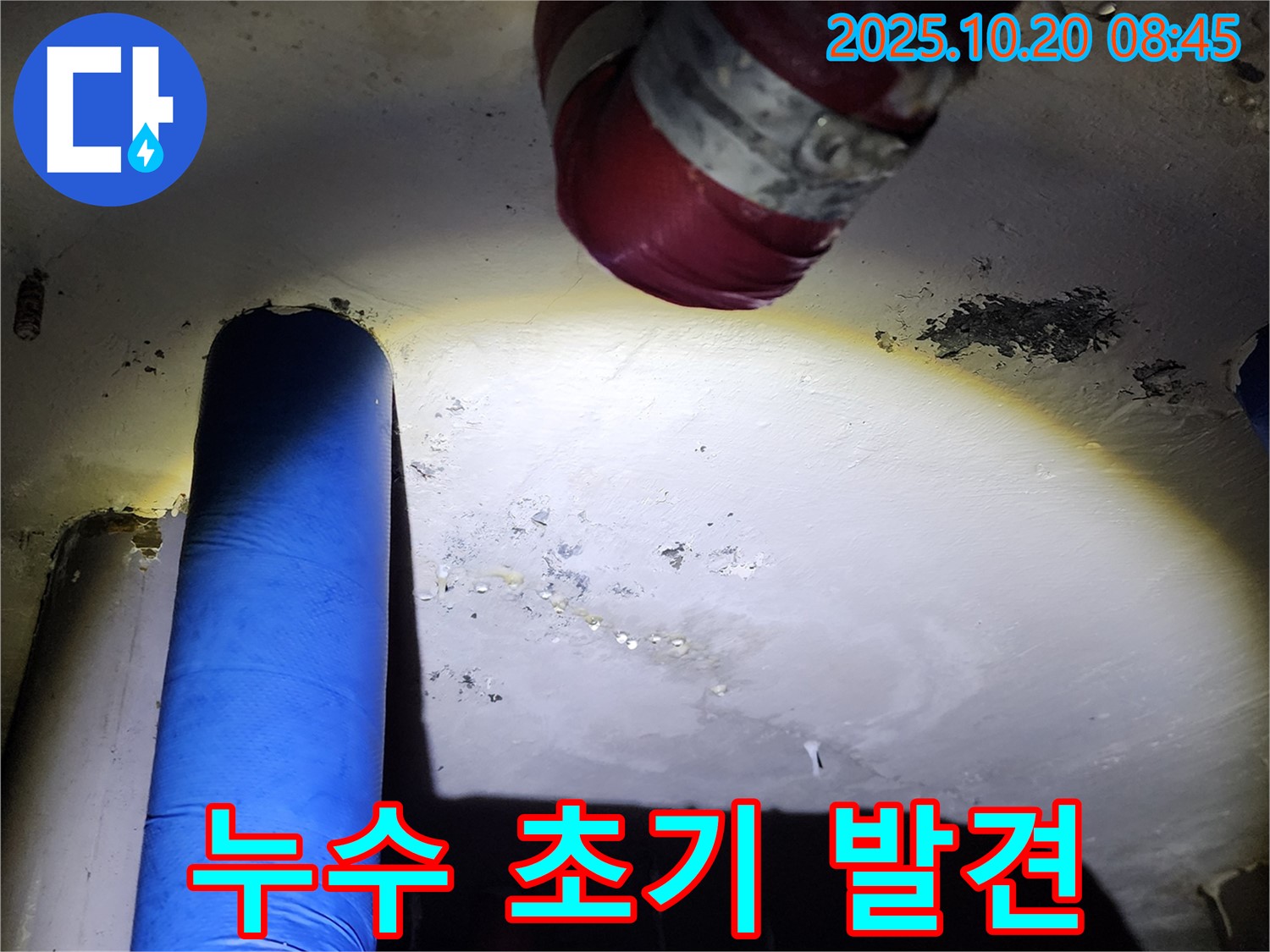 양주시 장흥면 석현리 누수 - 누수 초기 증상을 발견하고 신속하게 대처하고 있습니다.