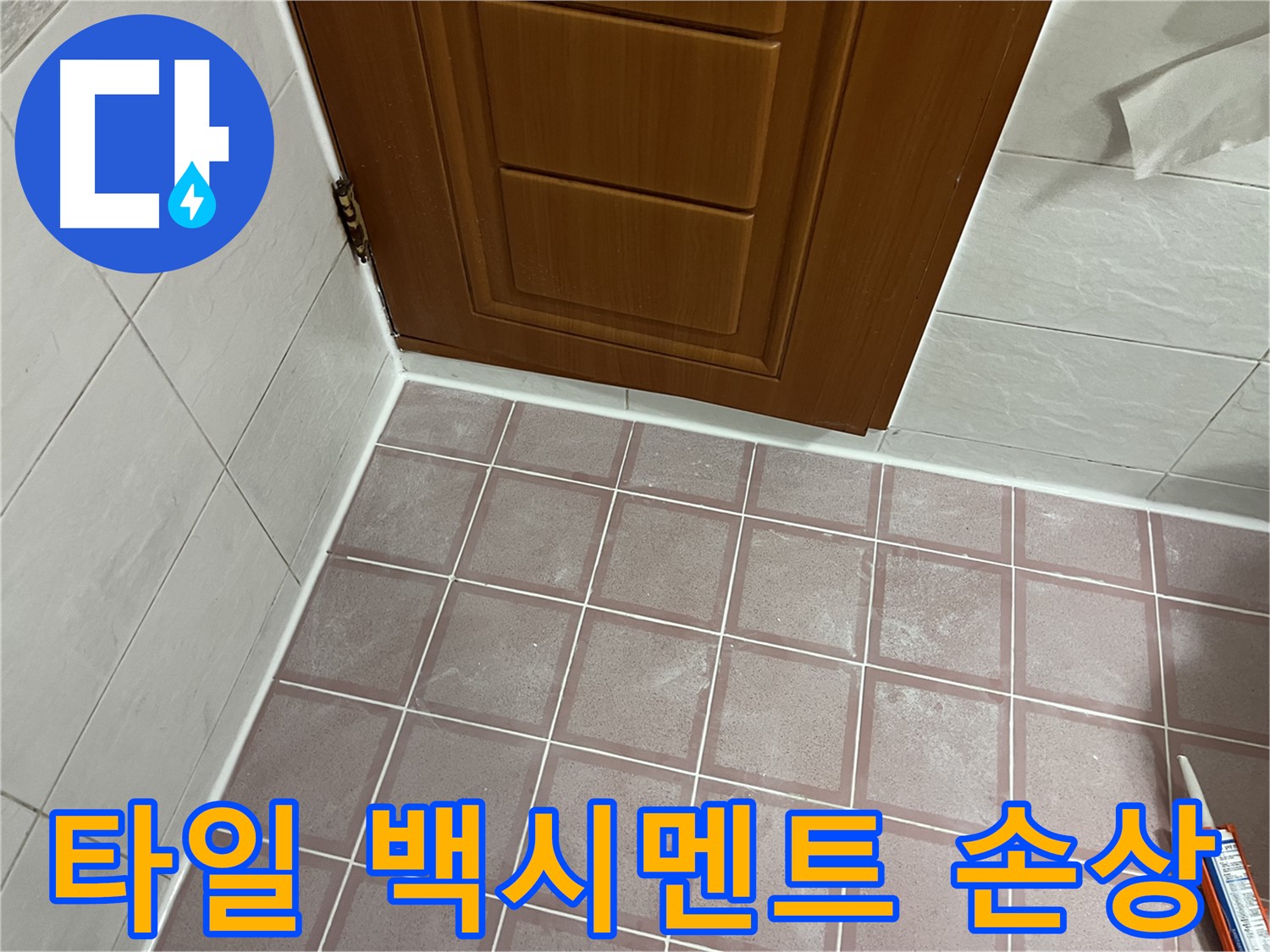 금천구 독산동 형제맨션빌 욕실 - 문 주변 타일 백시멘트 들뜸 및 손상 진단