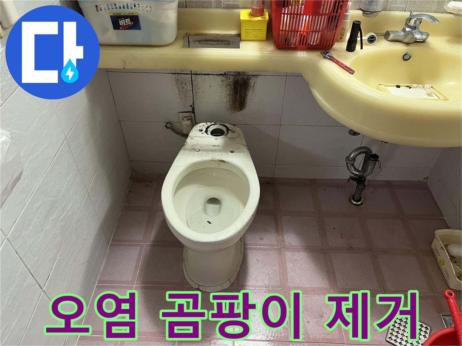 금천구 변기 오염 - 누수 흔적과 곰팡이 제거 시급
