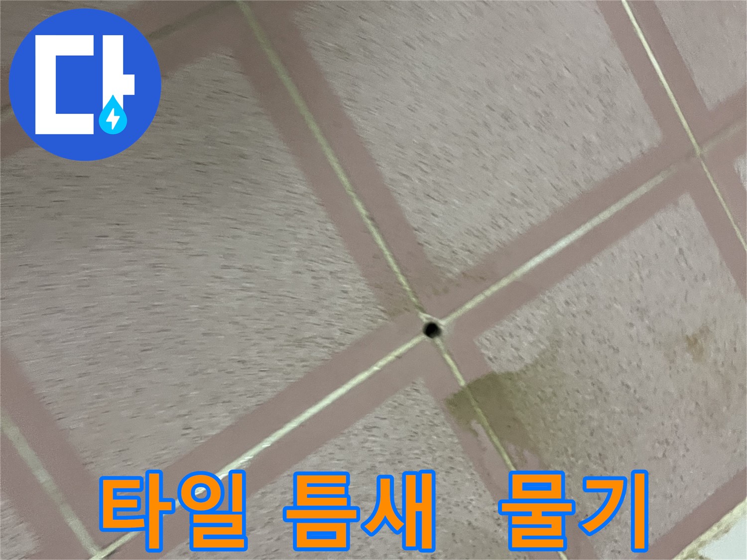 타일 틈새의 작은 물기 - 형제맨션 누수