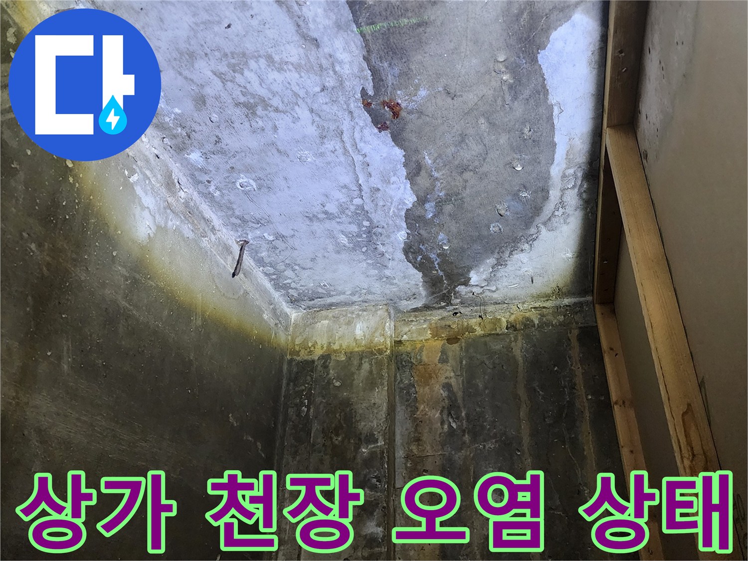 양주 하패리 상가-콘크리트 슬래브 습기 및 오염 흔적