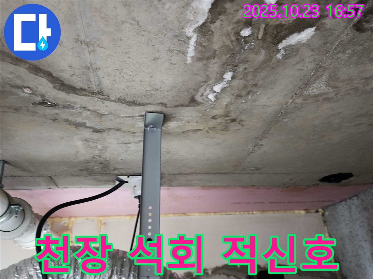 천장 석회 - 누수 해결의 시급성