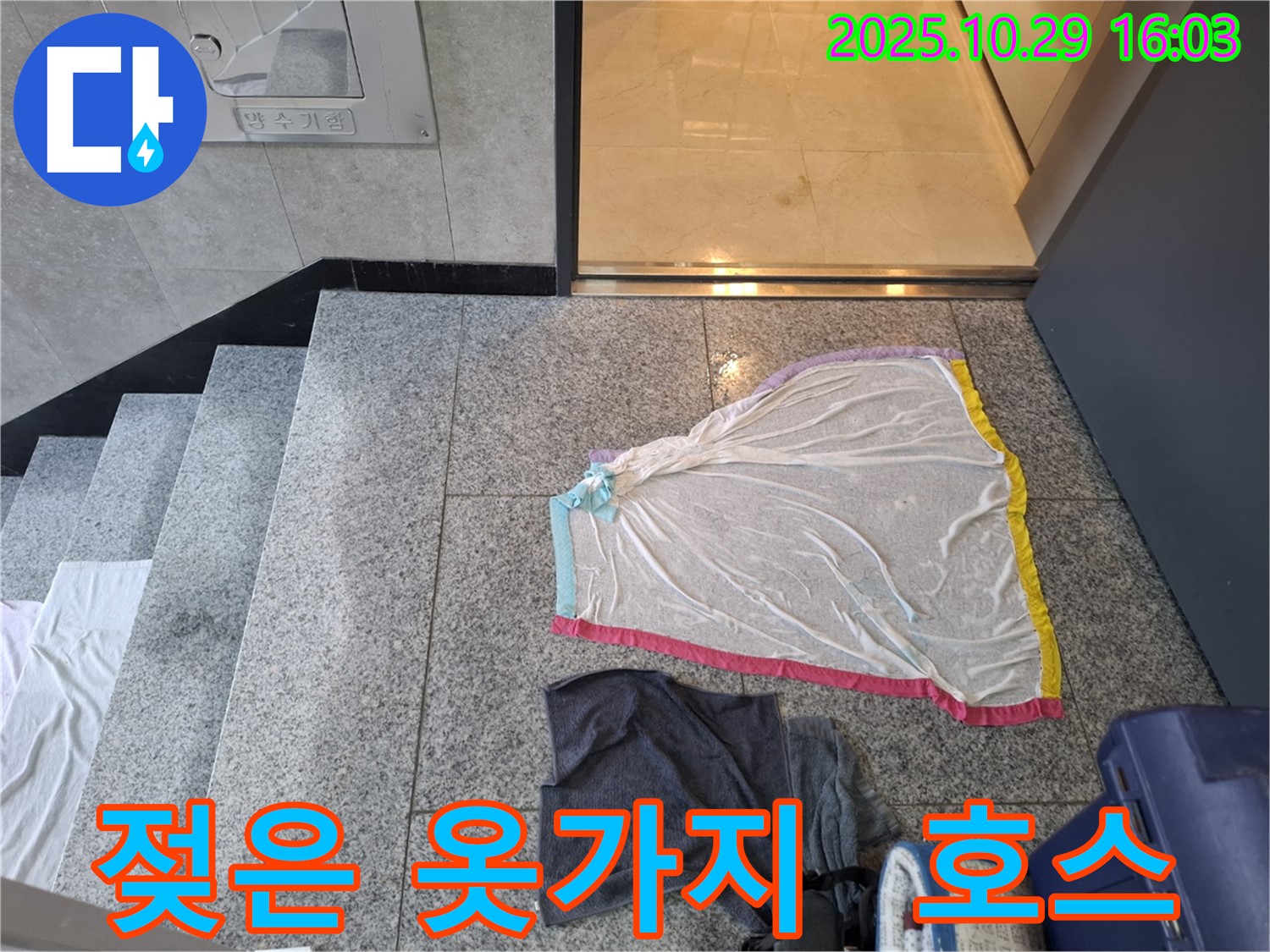 고양시 덕양구 지축동 누수 - 젖은 옷가지, 세탁기 배수 호스 누수 의심