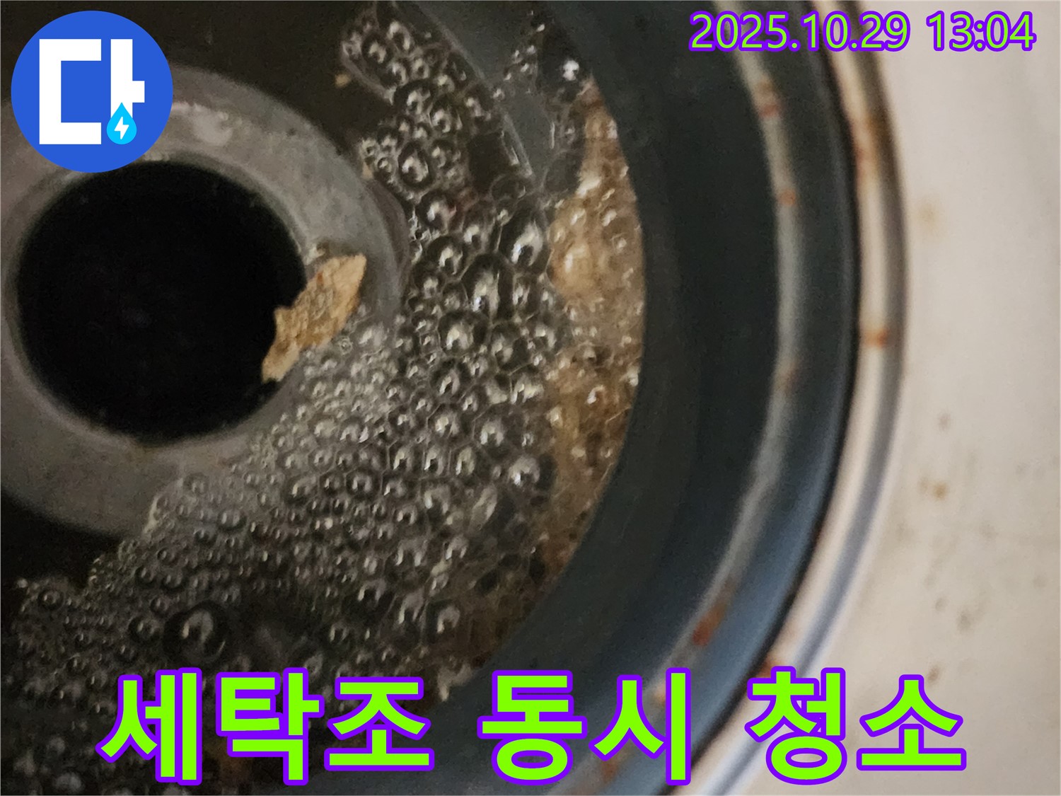 세탁기 청소 - 배수구와 세탁조 동시 청소