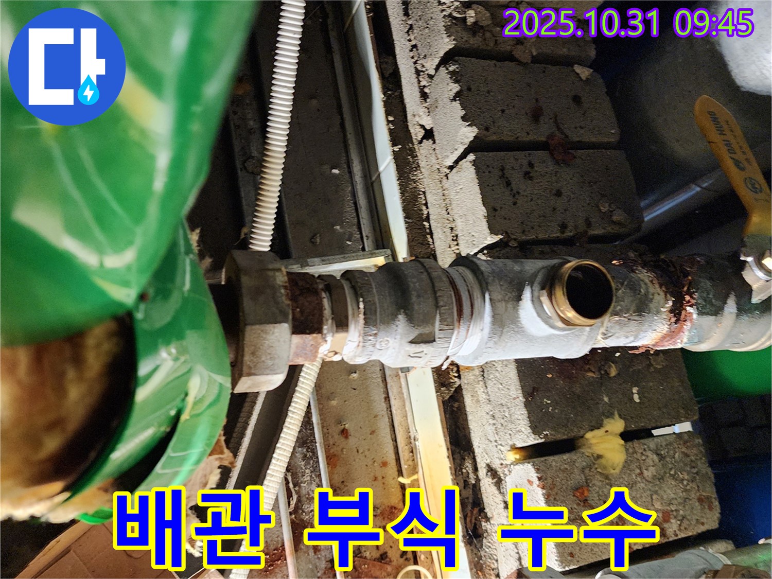 배관 연결 부위 부식으로 인한 누수 - 양주시 삼숭동 누수 해결