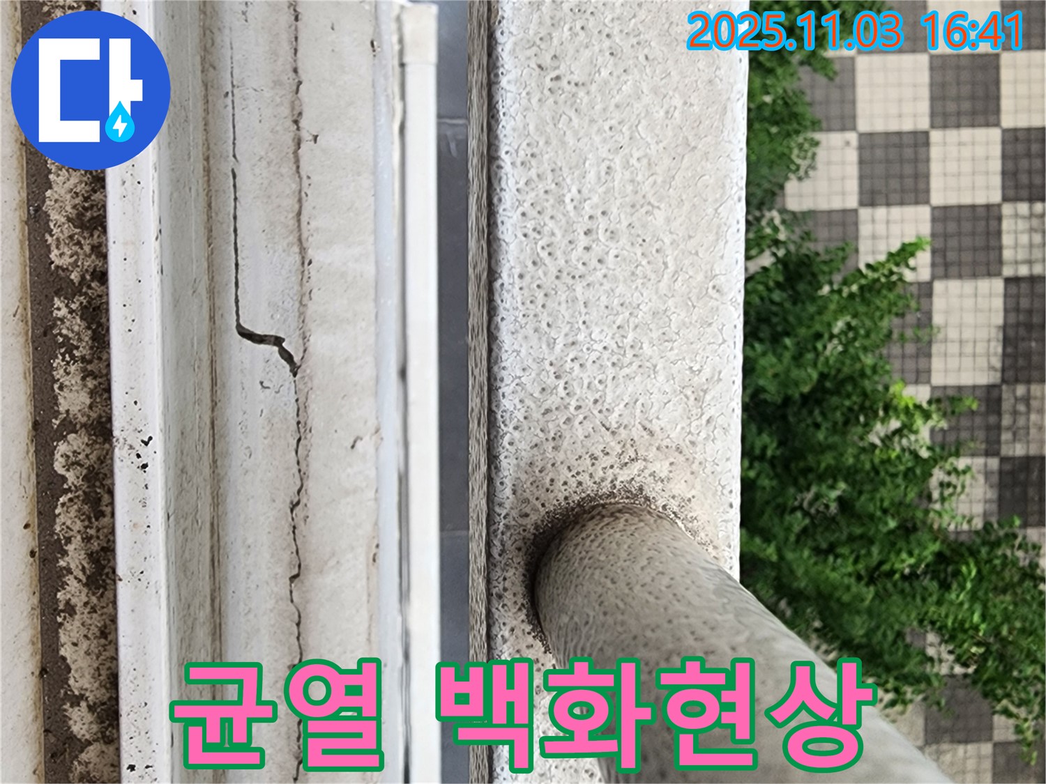 균열 & 백화현상 - 석회 성분 용출
