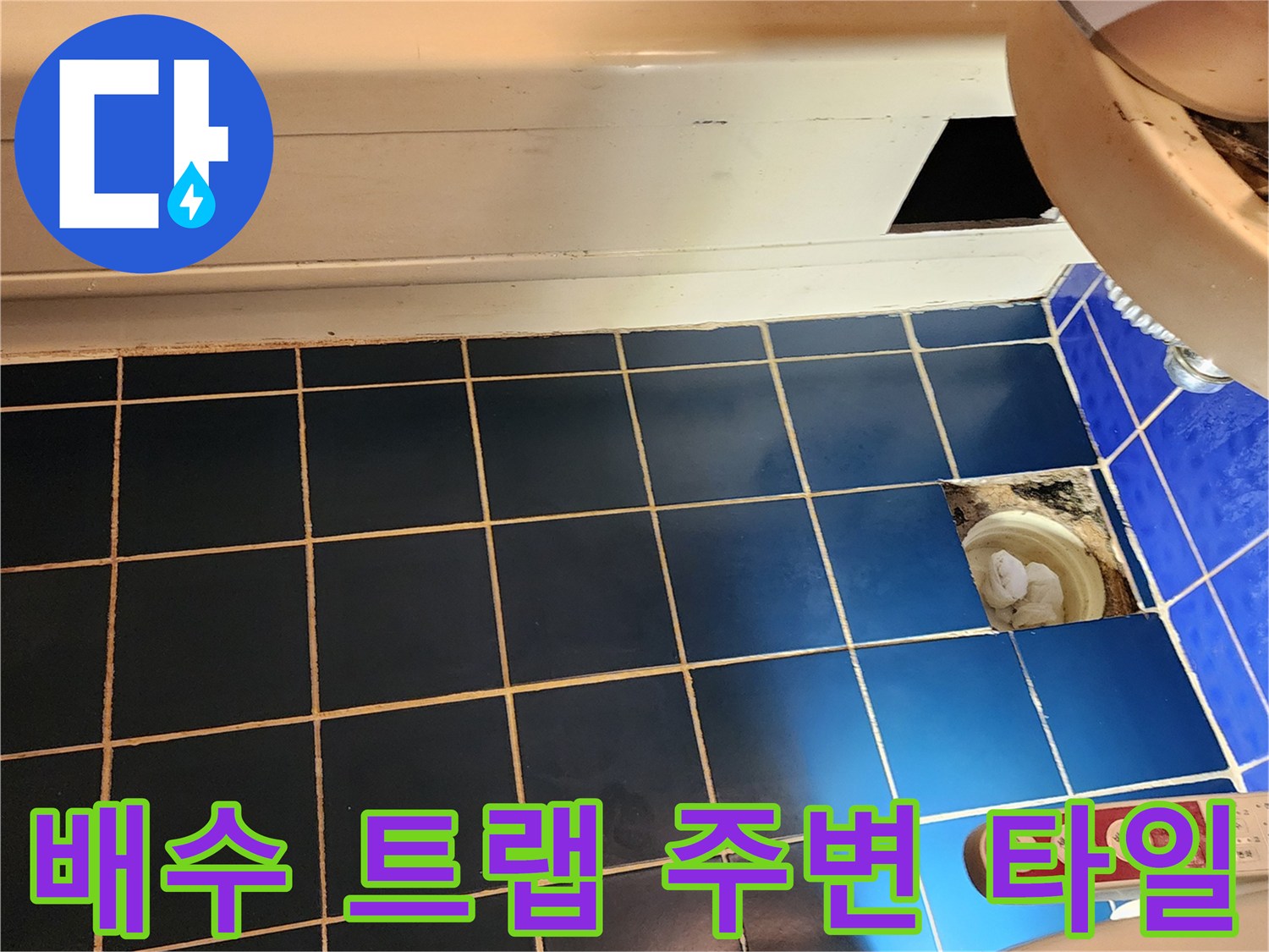 화장실 유가 부근-타일 틈새 점검 현장