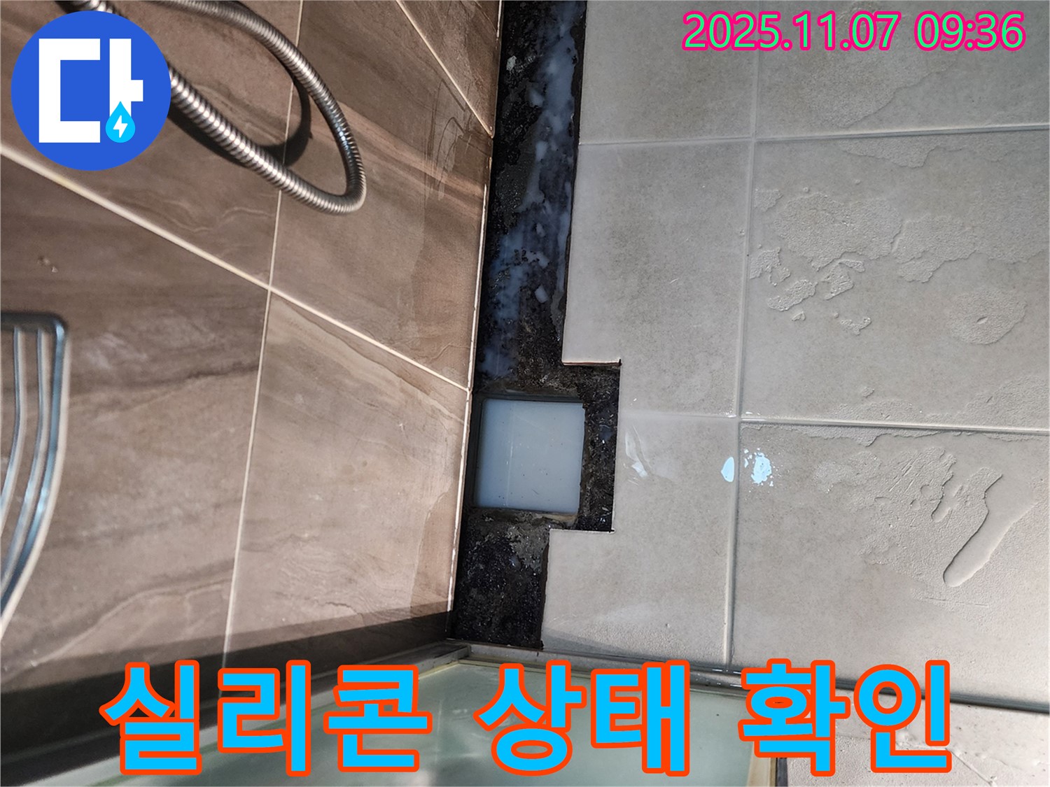 신곡2동 샤워부스 누수 - 기존 실리콘 상태를 꼼꼼하게 확인
